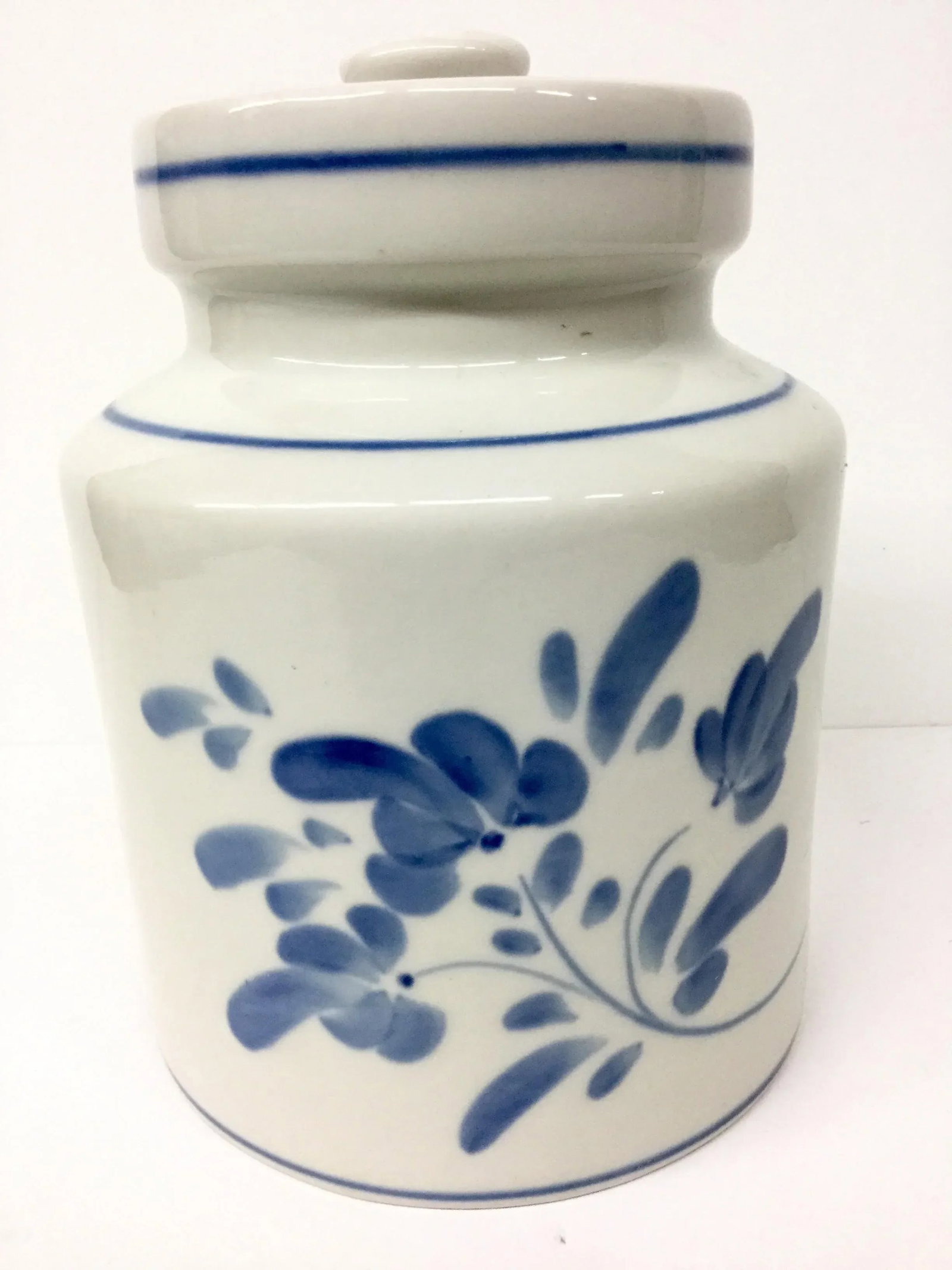 1980s Mediterranean Blue and White Cookie Jar - 4