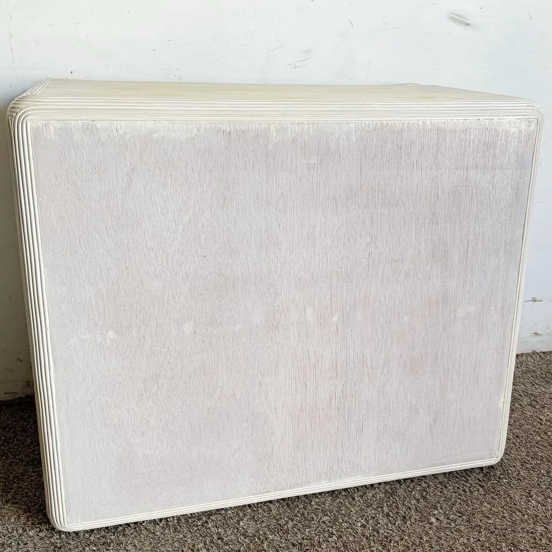 Boho Chic White Washed Ribbon Pencil Reed Cabinet/Sideboard - 7