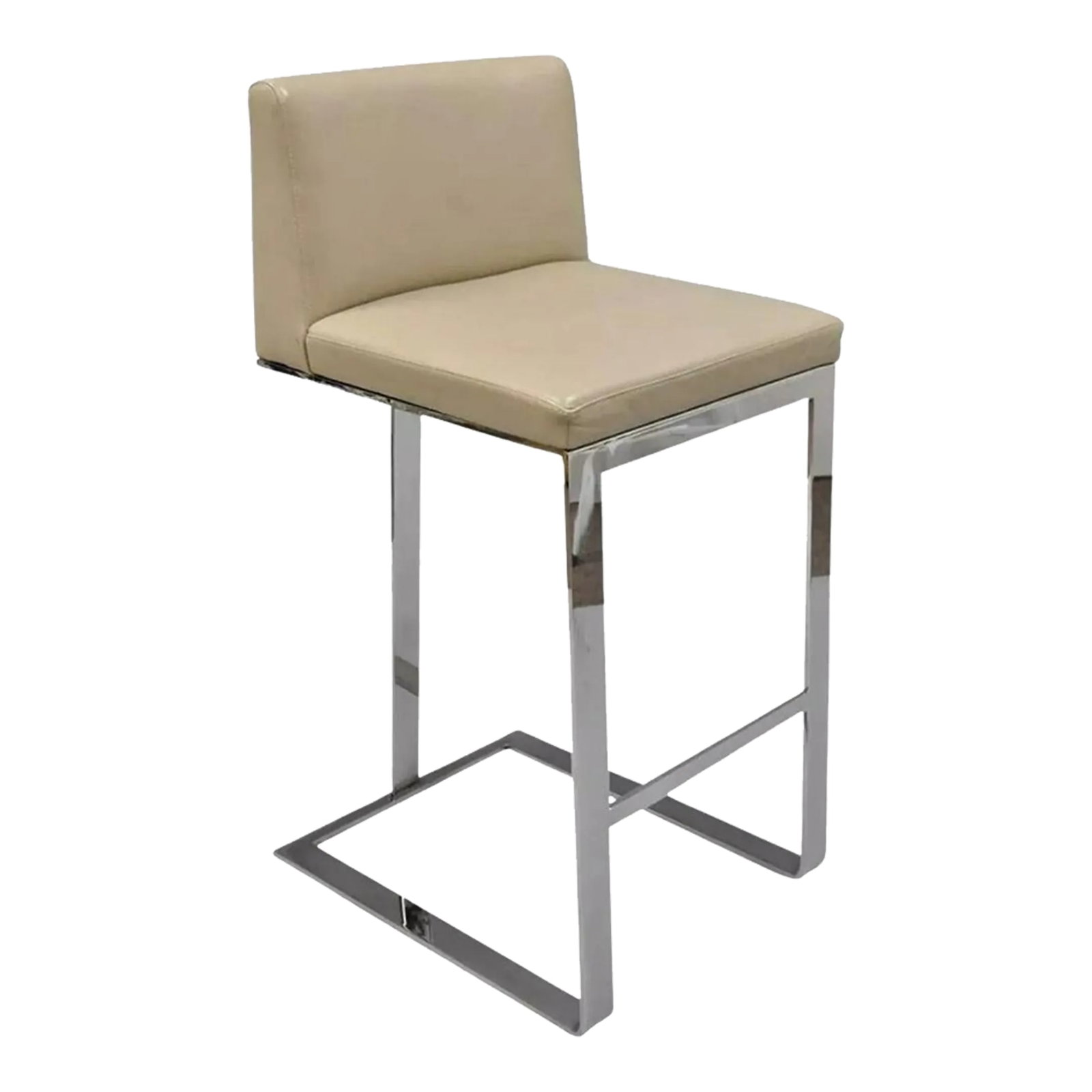 Century Furniture Savor Royce Chrome Bar Stool Caress Taupe Leather: Century Furniture Savor Royce Chrome Bar Stool Caress Taupe Leather (E). Item features heavy steel construction, polished chrome finish, taupe leather upholstery, clean modernist lines, great