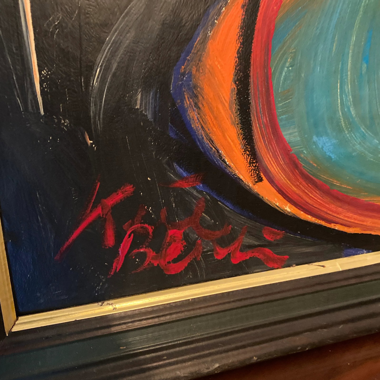 1970s Vintage Abstract Portraiture; Original Painting by Peter Robert Keil, Framed - 6