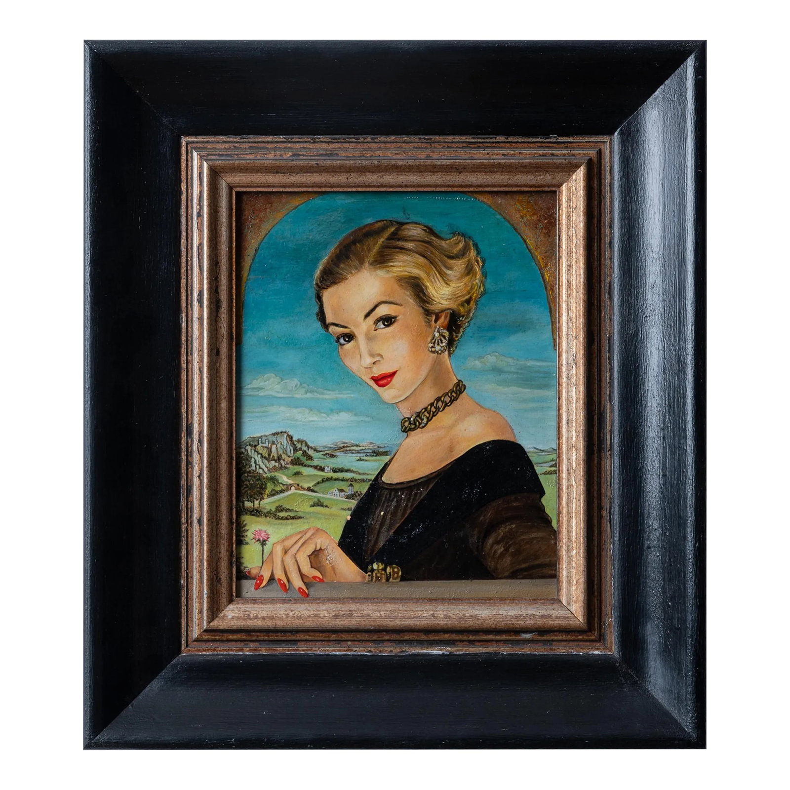 Suzanne McCollough Plowden - Portrait of Lucerne Robert, C.1950: Suzanne McCollough Plowden (American, 1916-2018) Portrait of Lucerne Robert (artist's twin sister), circa 1950 sight: 7 1/2 by 9 inches frame: 14 1/2 by 16 1/2 inches Suzanne McCollough Plowden is kno