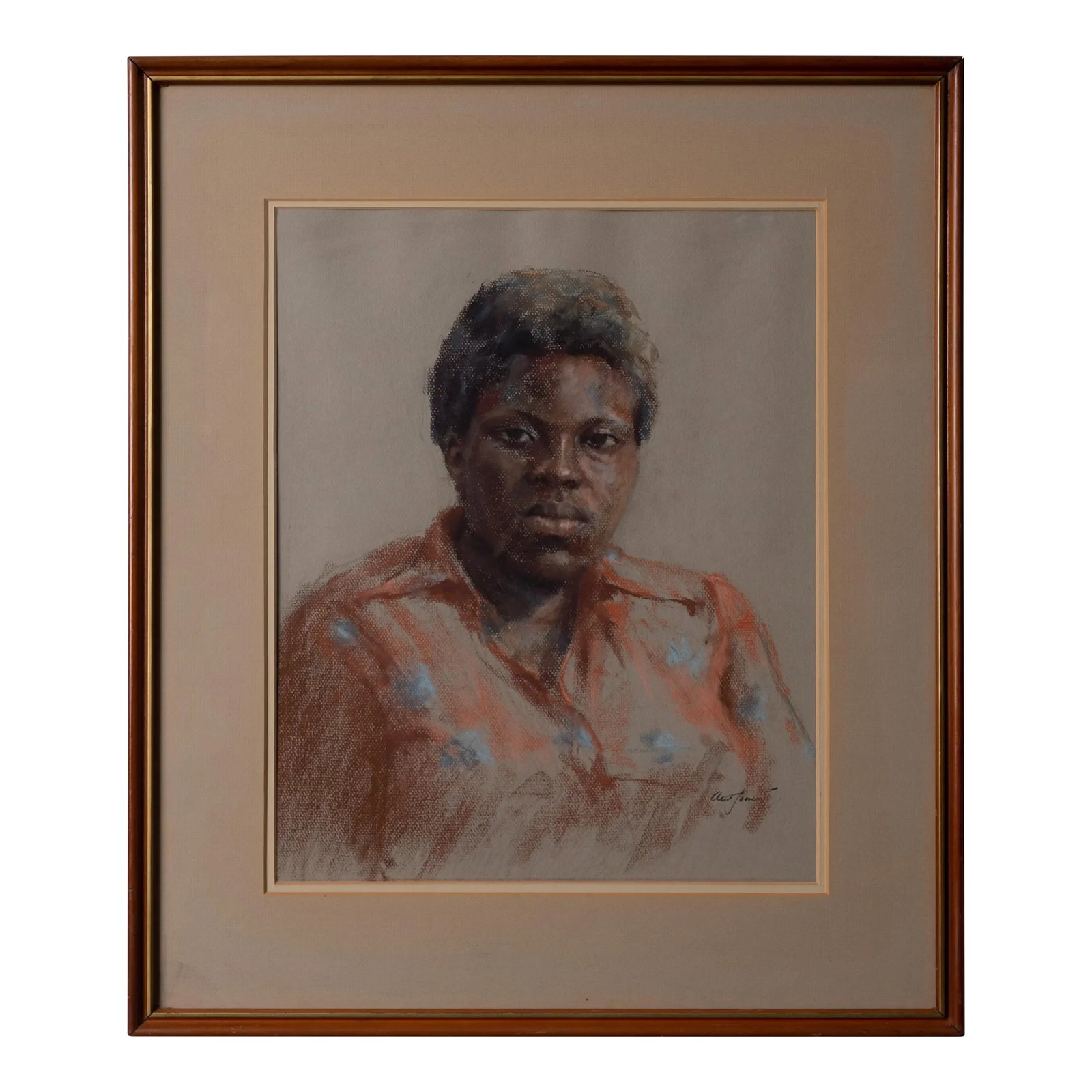 Alex Powers - Portrait of Lillian Elder: Alex Powers (American, 1940-2020) A pastel portrait of Lillian Alder, 1976. sight: 15 by 18 1/2 inches frame: 23 1/4 by 27 1/4 inches Condition: Alterations: Original Condition Unaltered