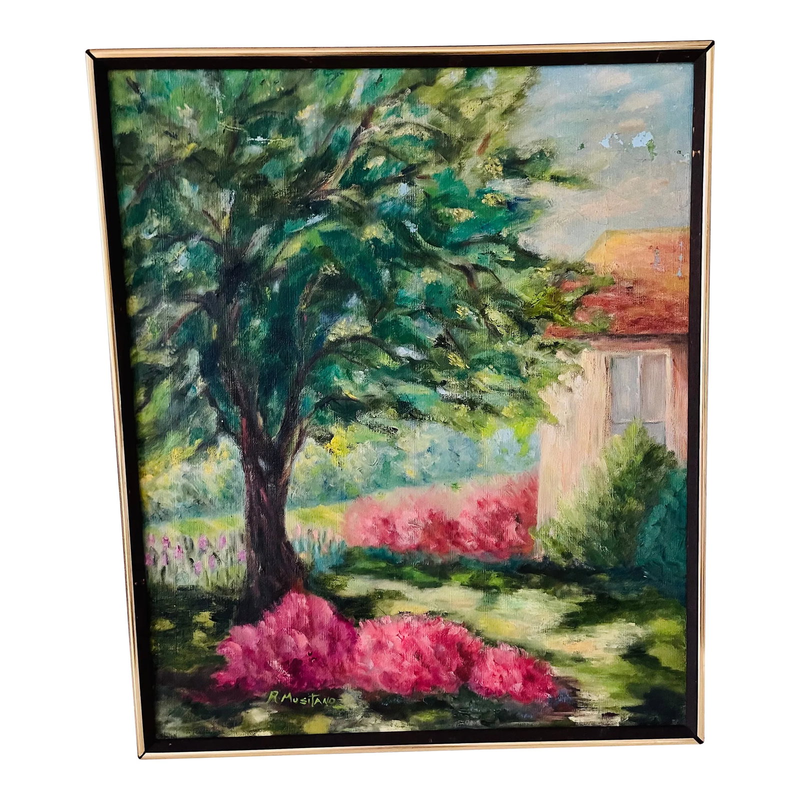 1970s Original Impressionistic Acrylic on Canvas Landscape Painting, Framed (1 of 8)