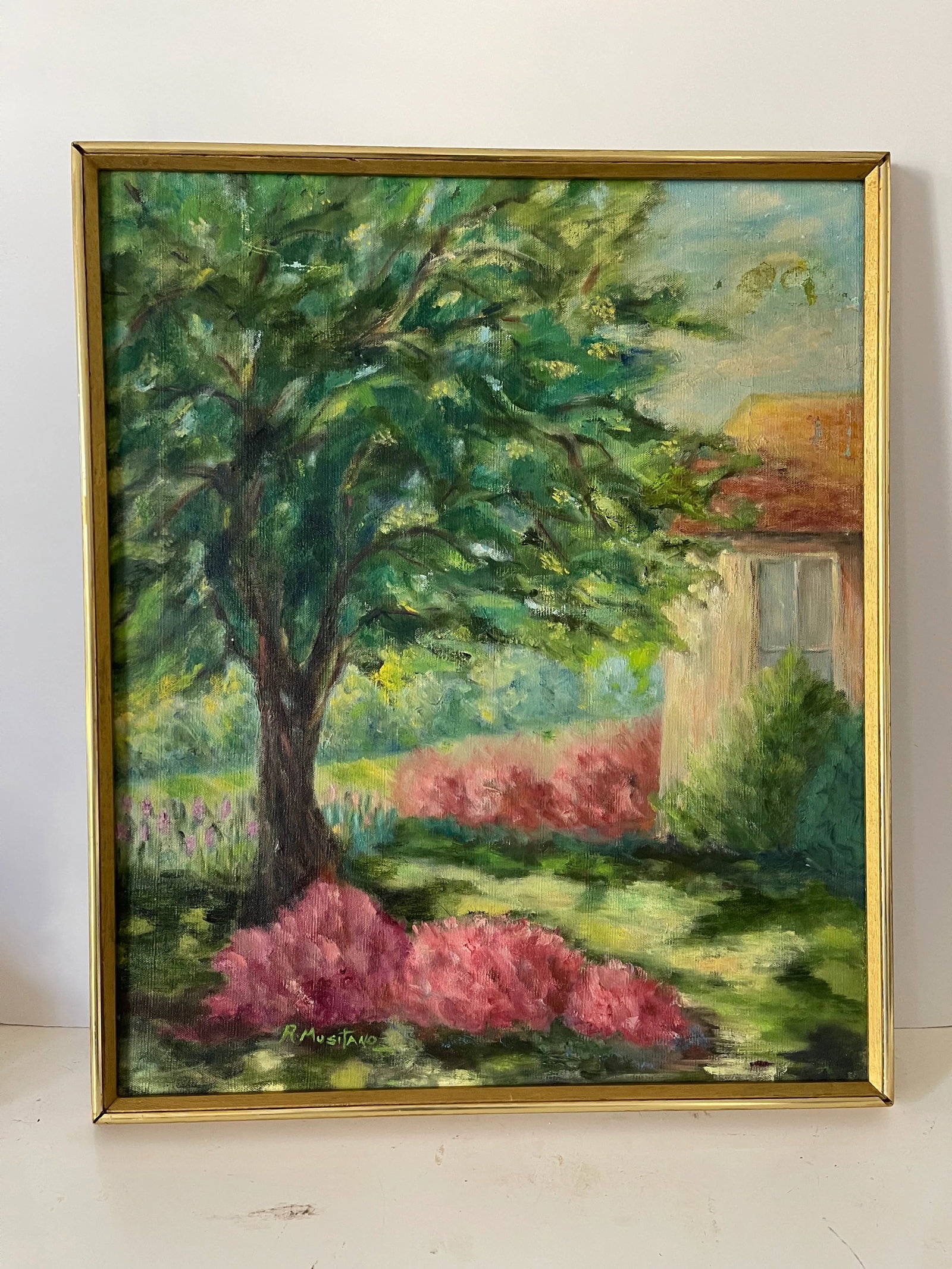 1970s Original Impressionistic Acrylic on Canvas Landscape Painting, Framed - 2