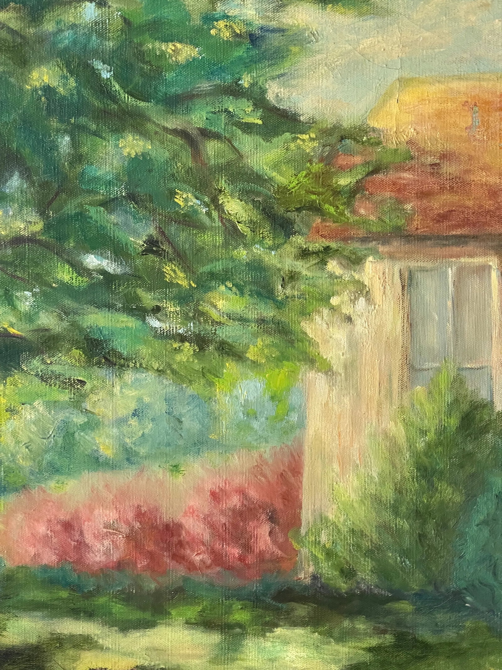 1970s Original Impressionistic Acrylic on Canvas Landscape Painting, Framed - 8