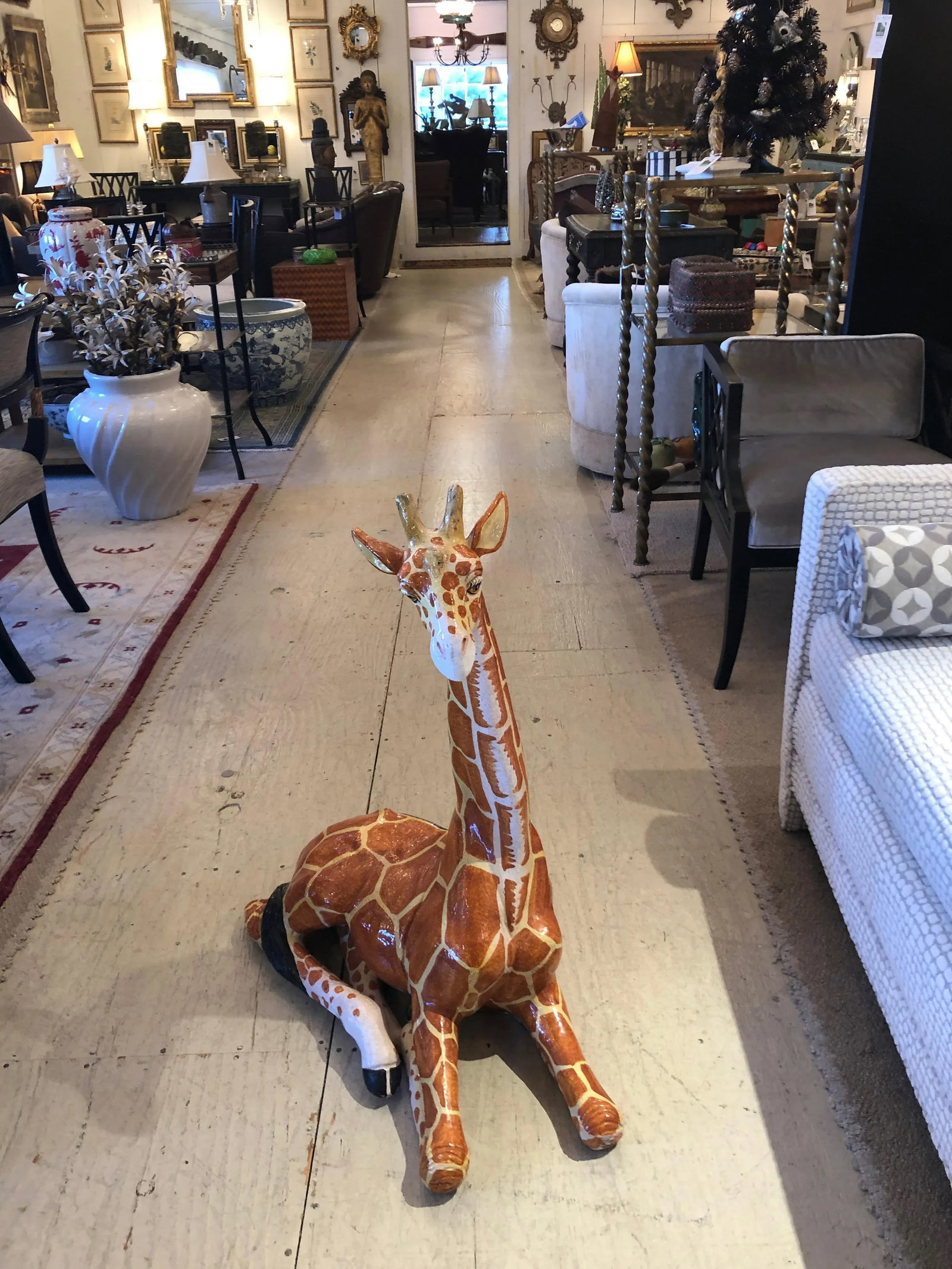 Italian Terracotta Hand Crafted Giraffe Sculpture - 10