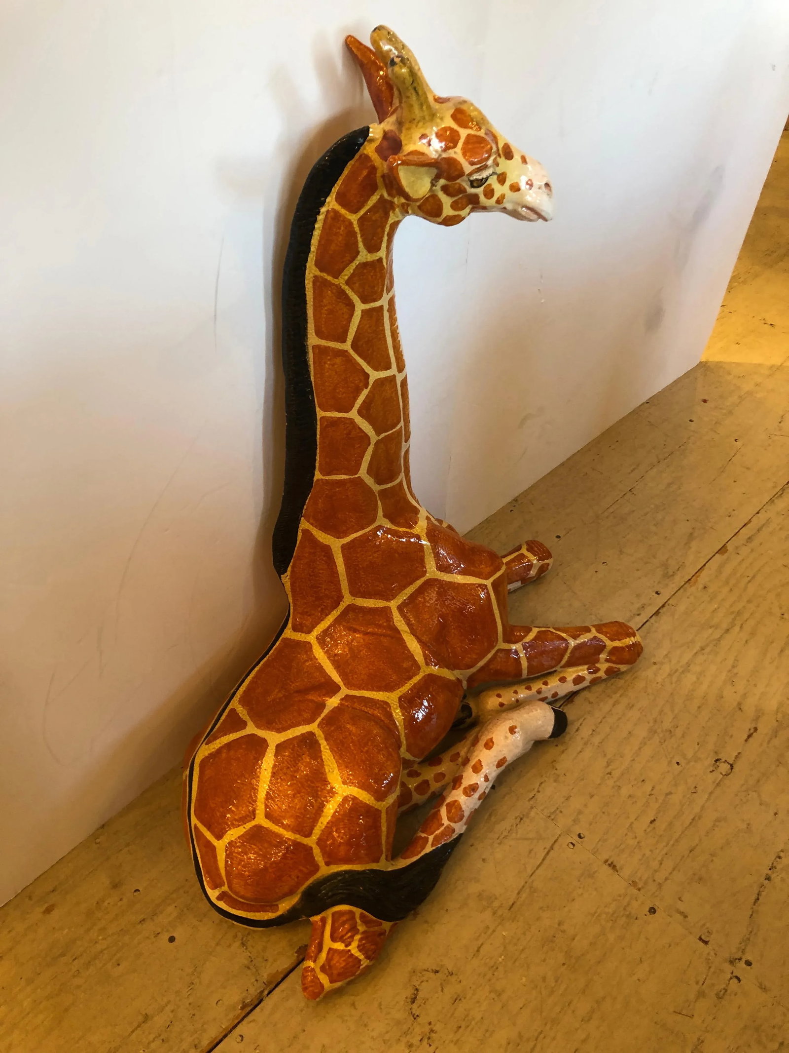 Italian Terracotta Hand Crafted Giraffe Sculpture - 3