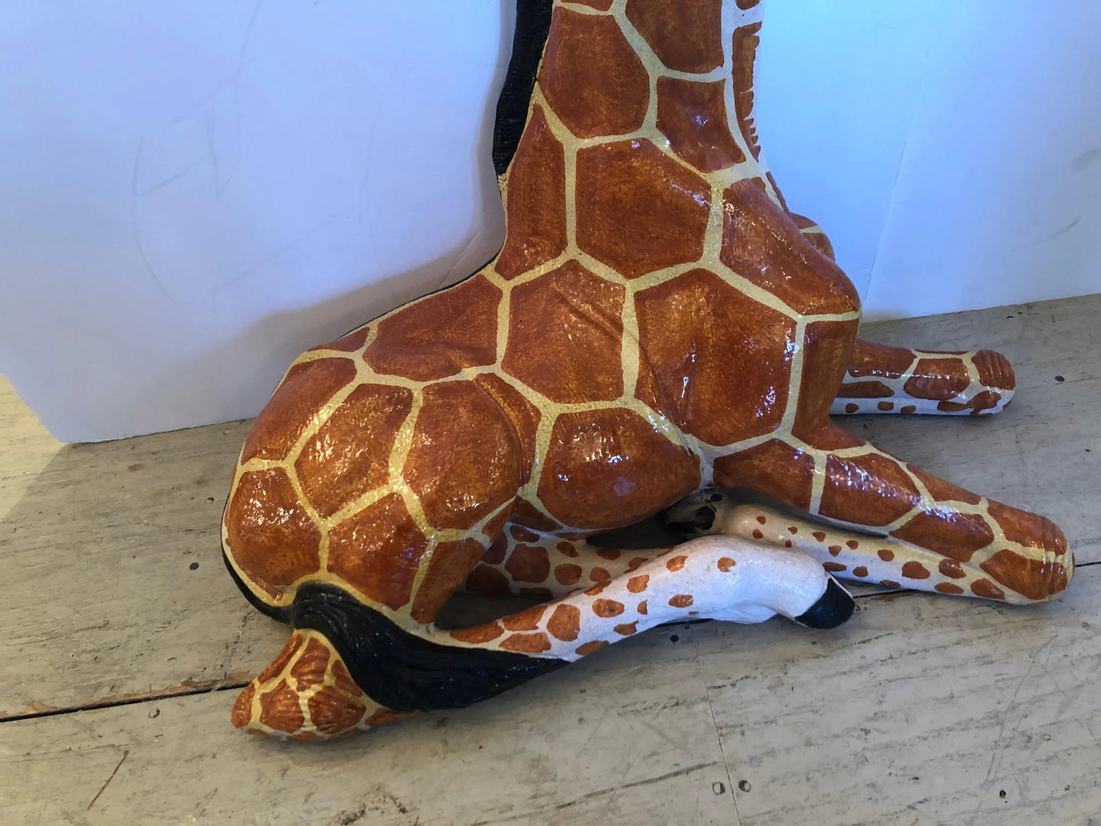 Italian Terracotta Hand Crafted Giraffe Sculpture - 4