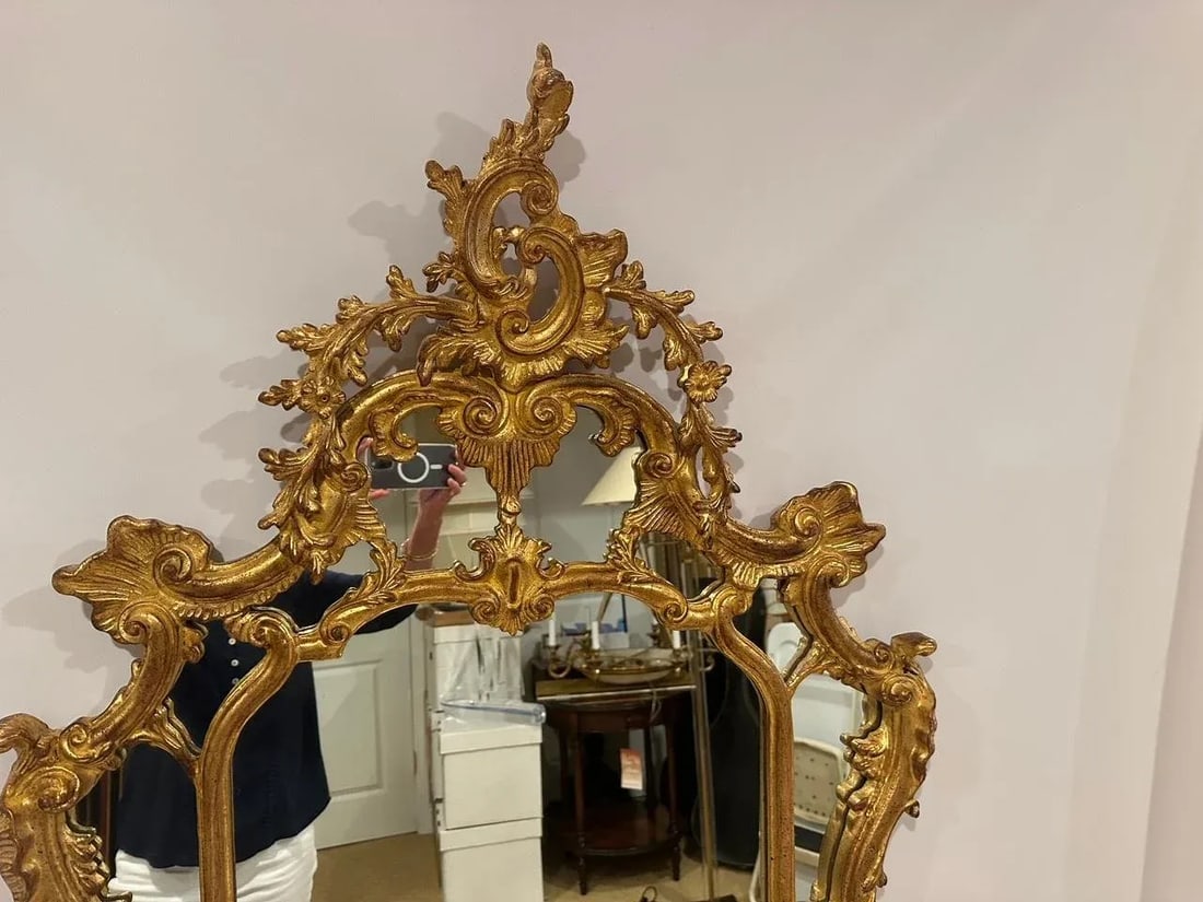 Tall Venetian Style Giltwood Mirror - 3
