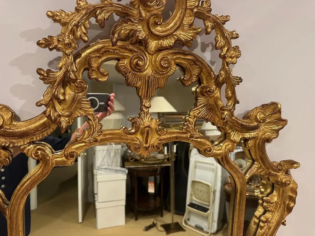 Tall Venetian Style Giltwood Mirror - 4
