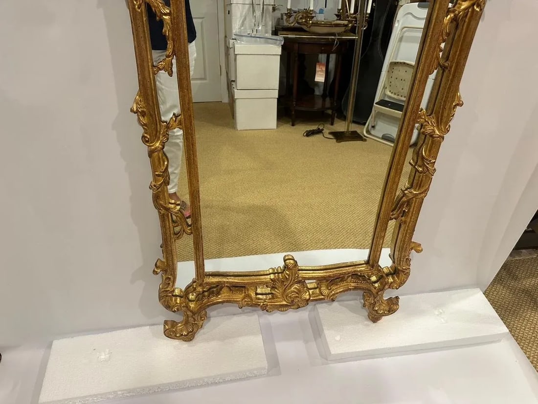 Tall Venetian Style Giltwood Mirror - 5