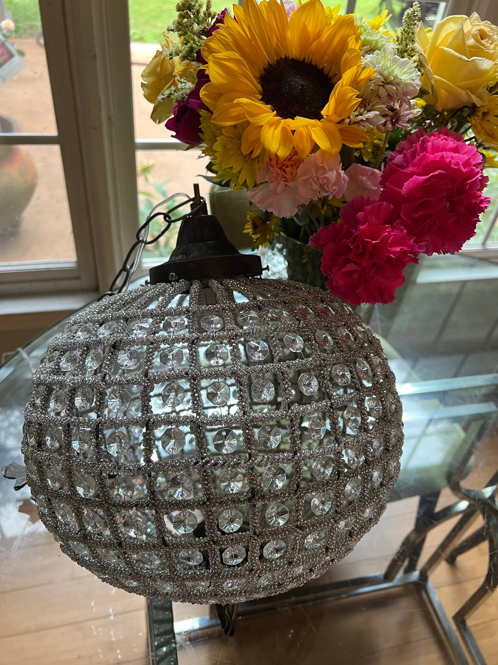 1970s Hollywood Regency Sphere Pendant - 2