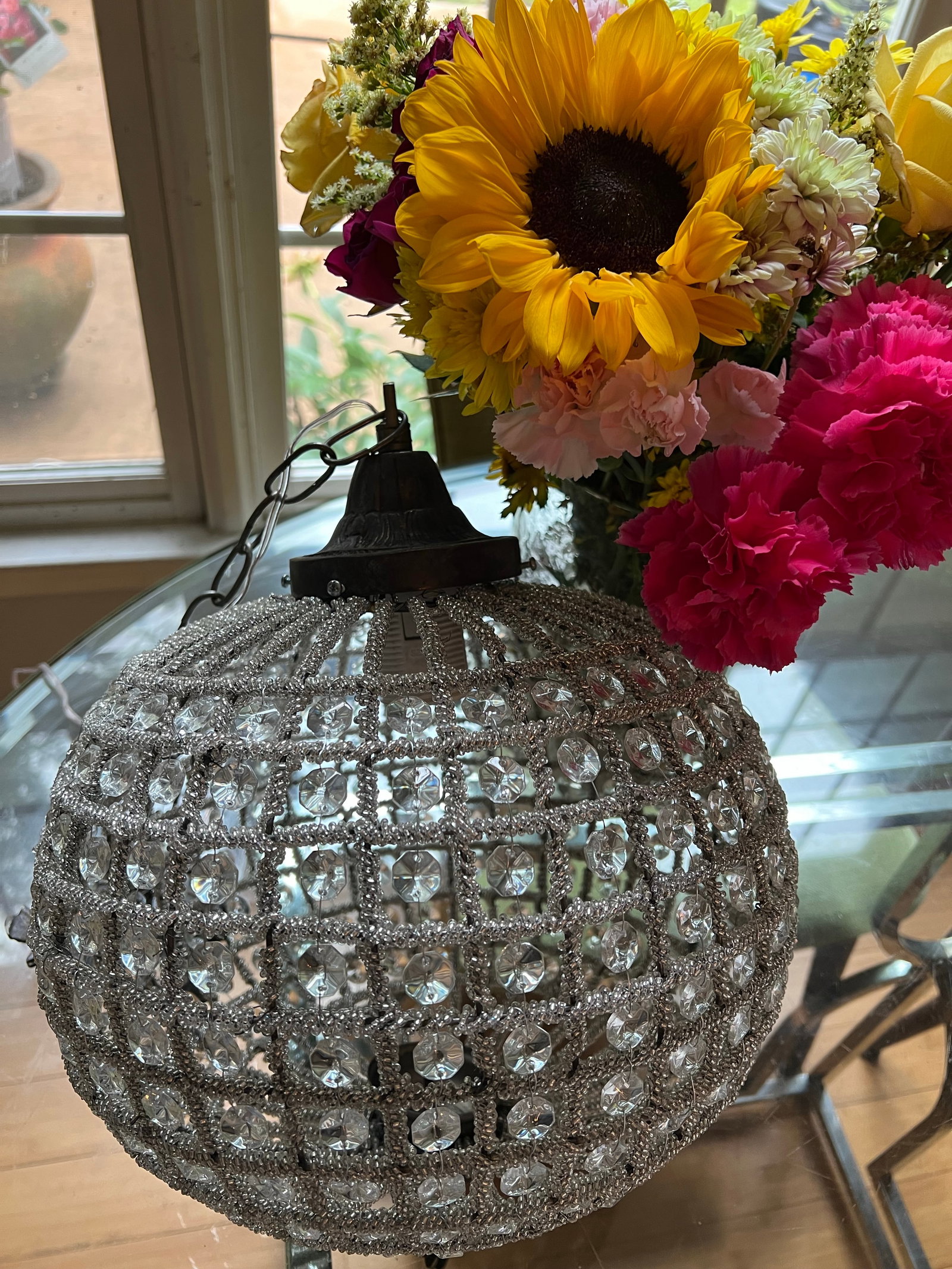 1970s Hollywood Regency Sphere Pendant - 3