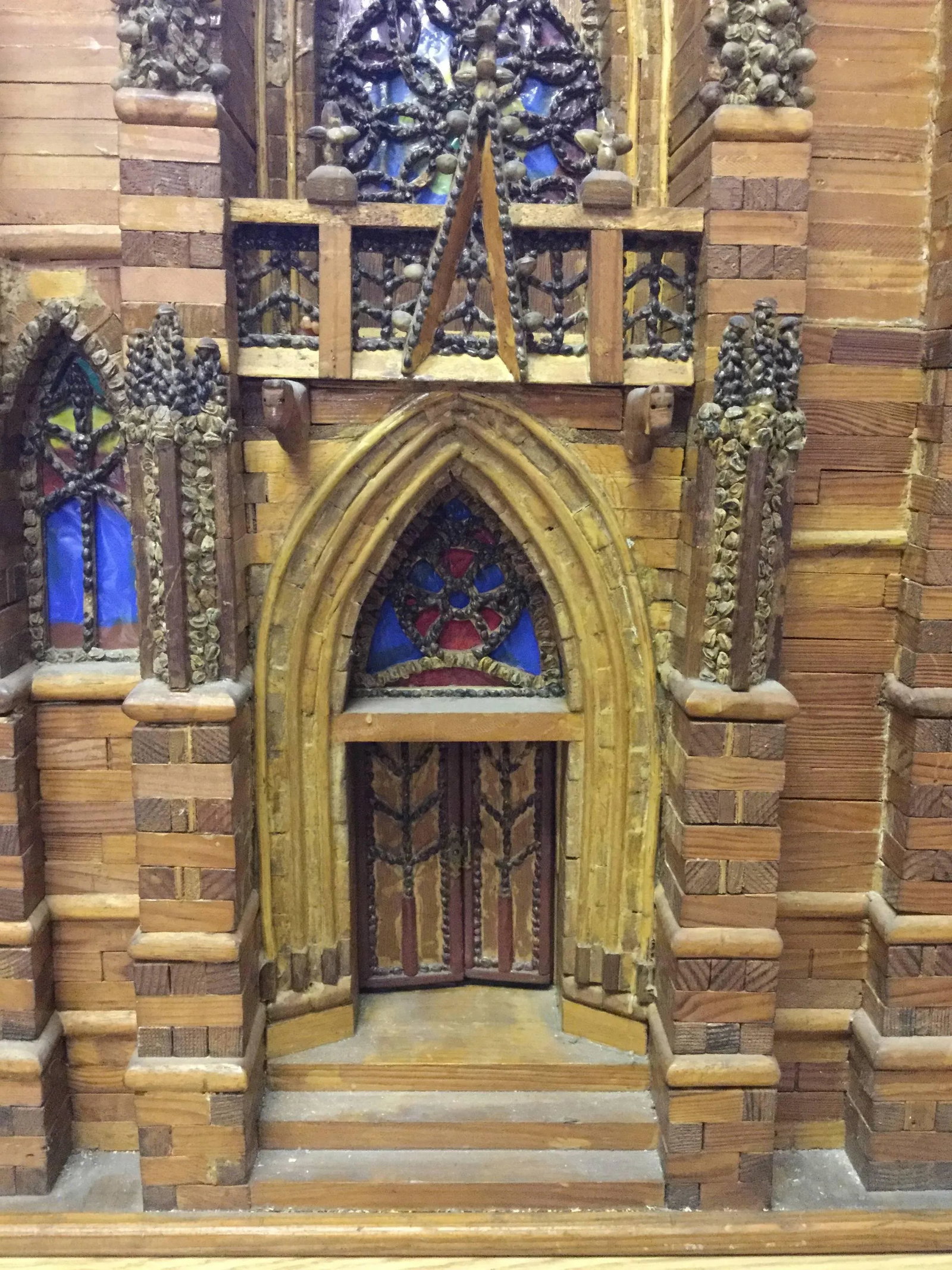 French Folk Art Miniature Cathedral Sculpture Model - 3