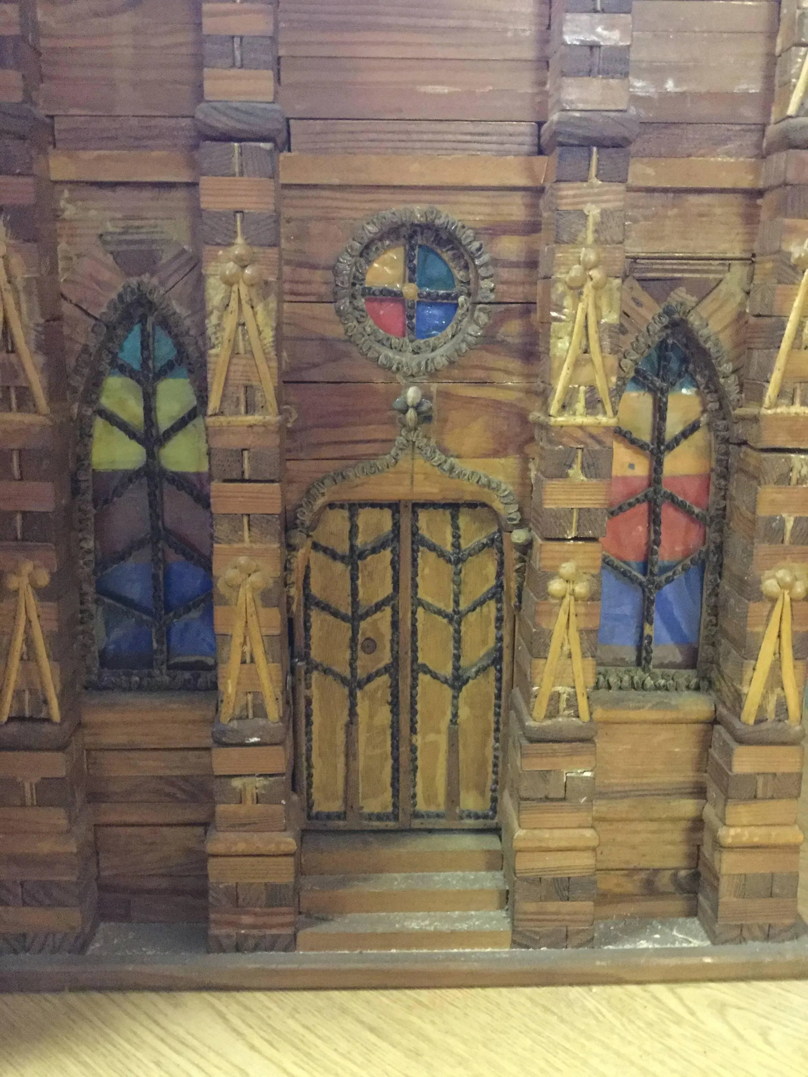 French Folk Art Miniature Cathedral Sculpture Model - 6