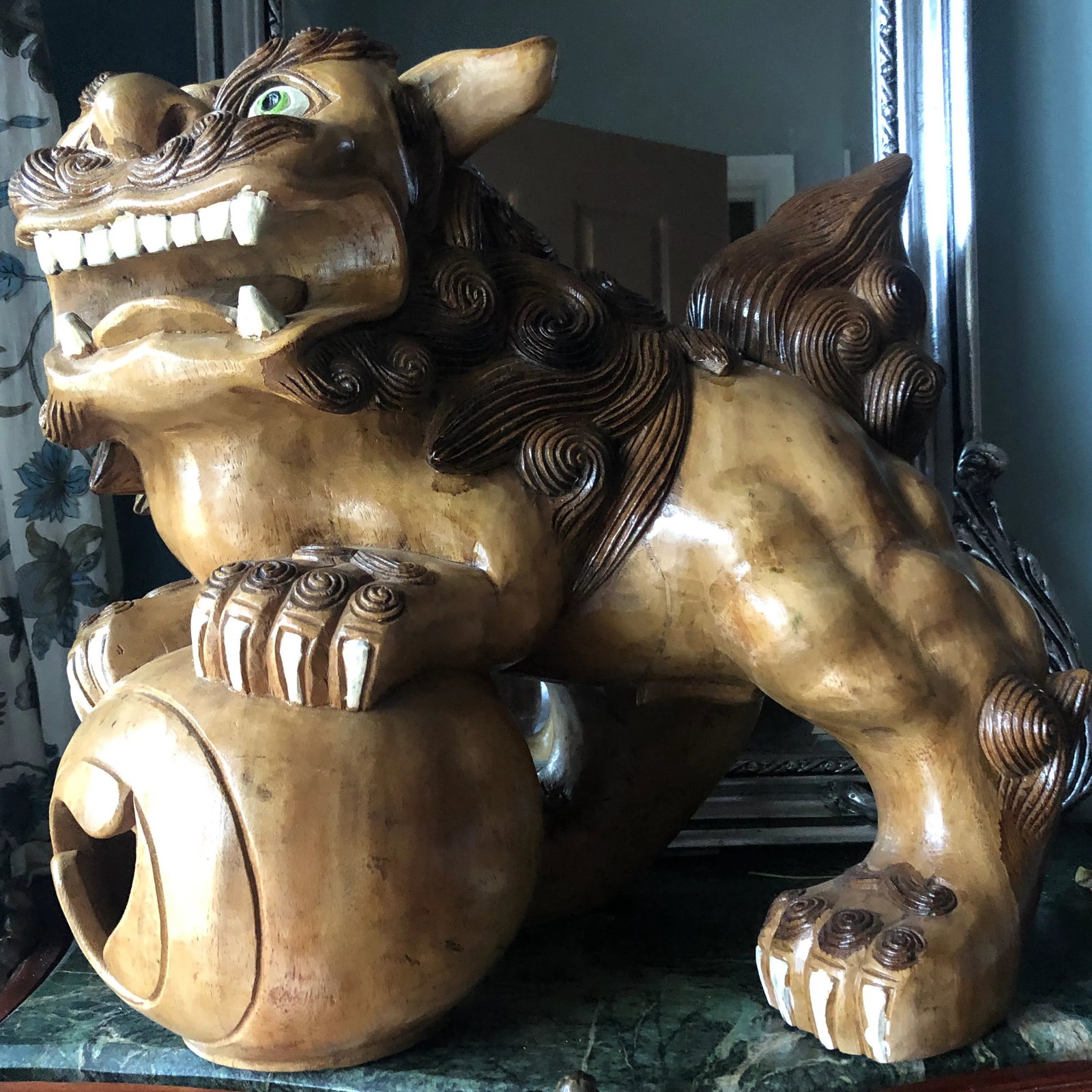 1960s Hand Carved Foo Dog Figurines - 10