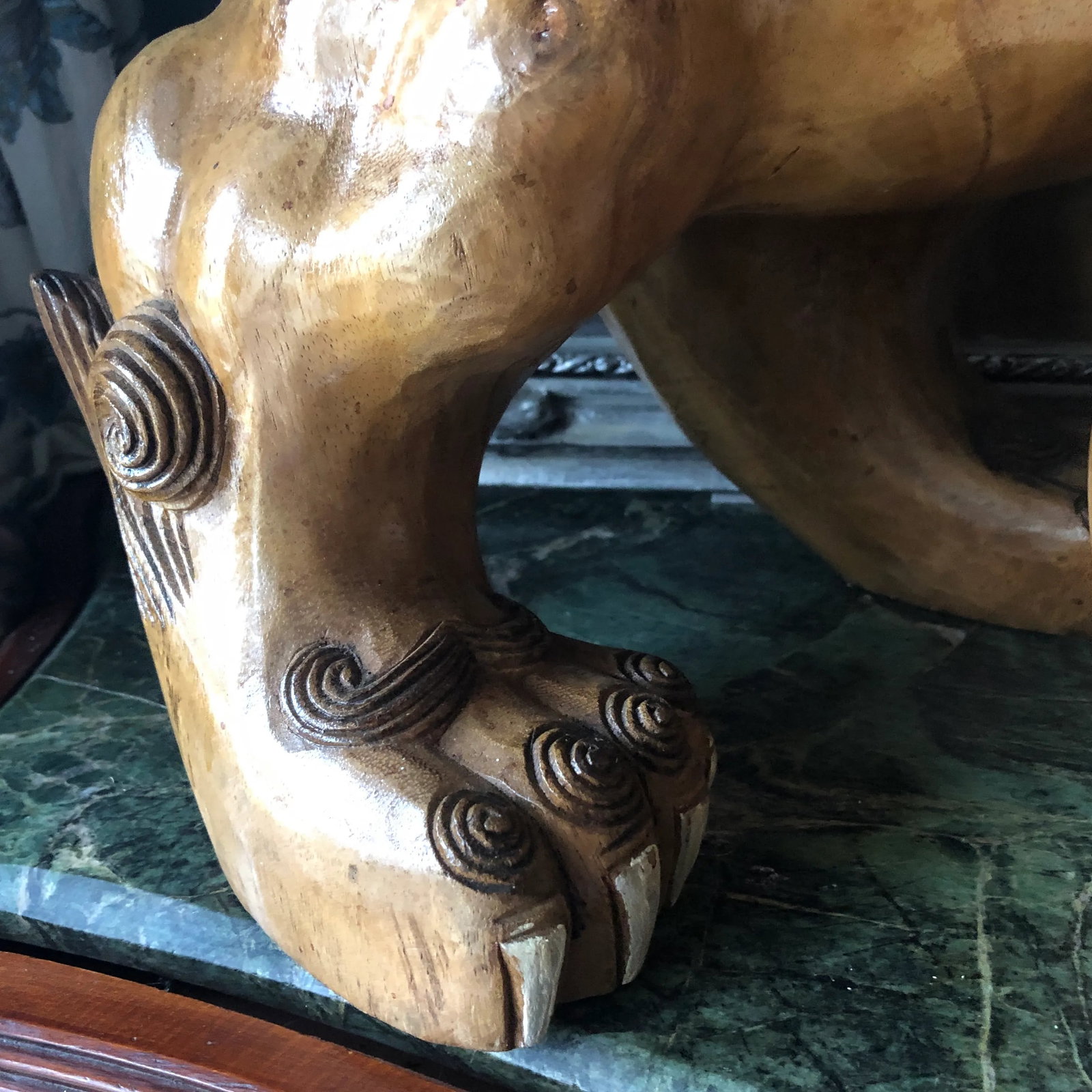 1960s Hand Carved Foo Dog Figurines - 5