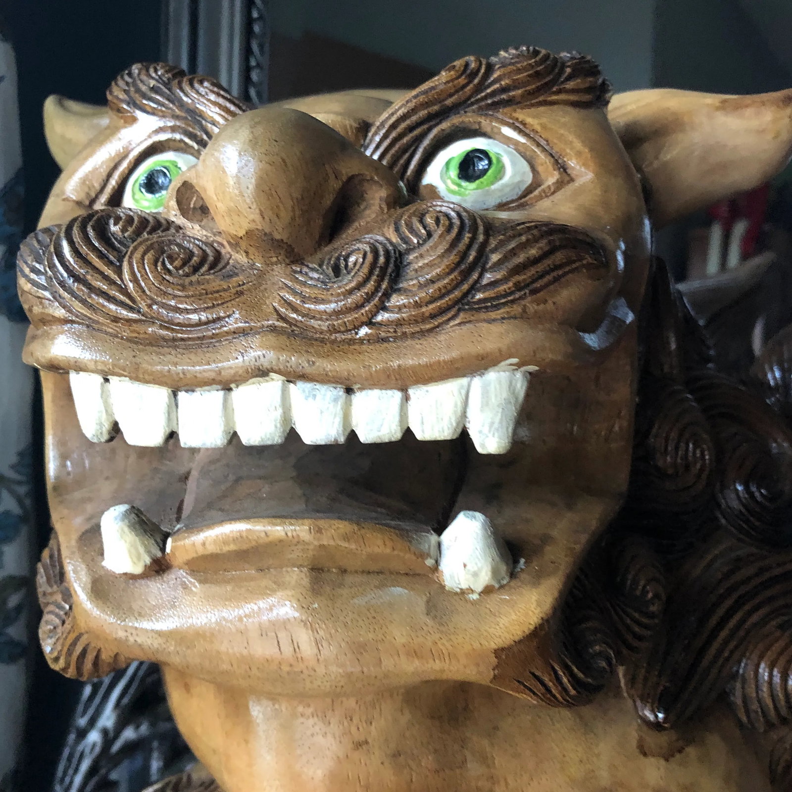 1960s Hand Carved Foo Dog Figurines - 9