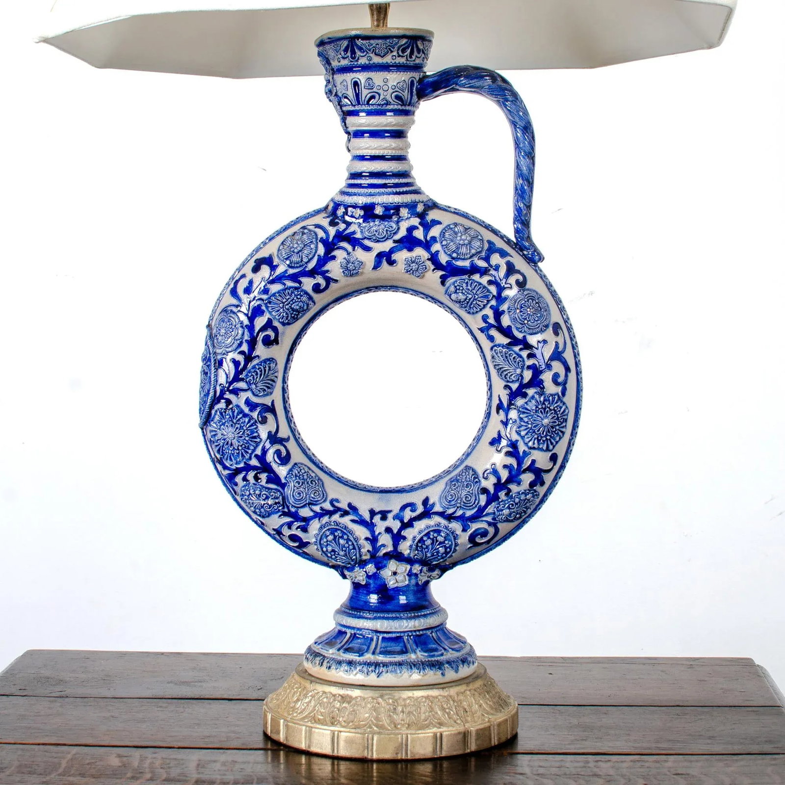 Late 19th Century Westerwald Ring Jug Lamp - 2