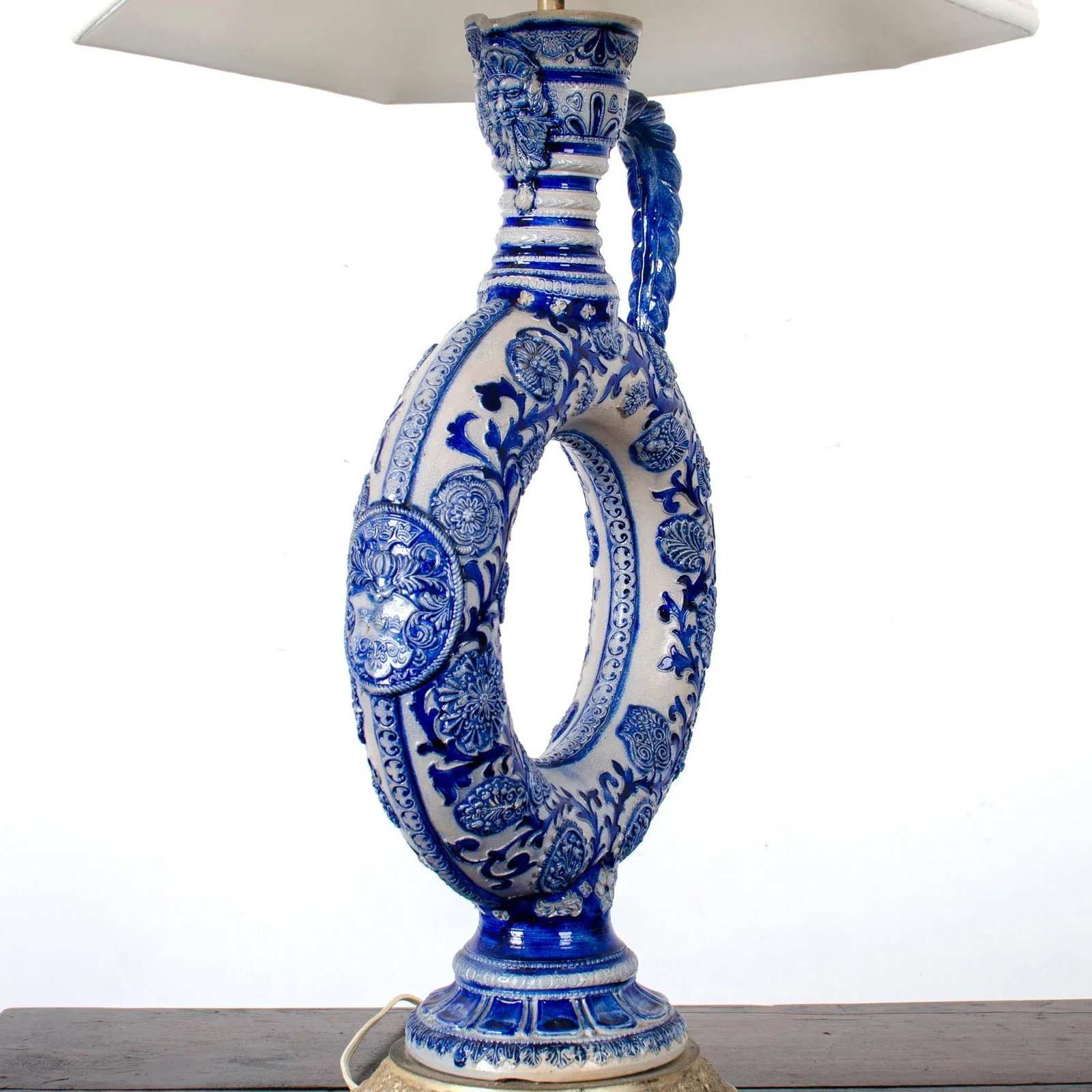 Late 19th Century Westerwald Ring Jug Lamp - 3