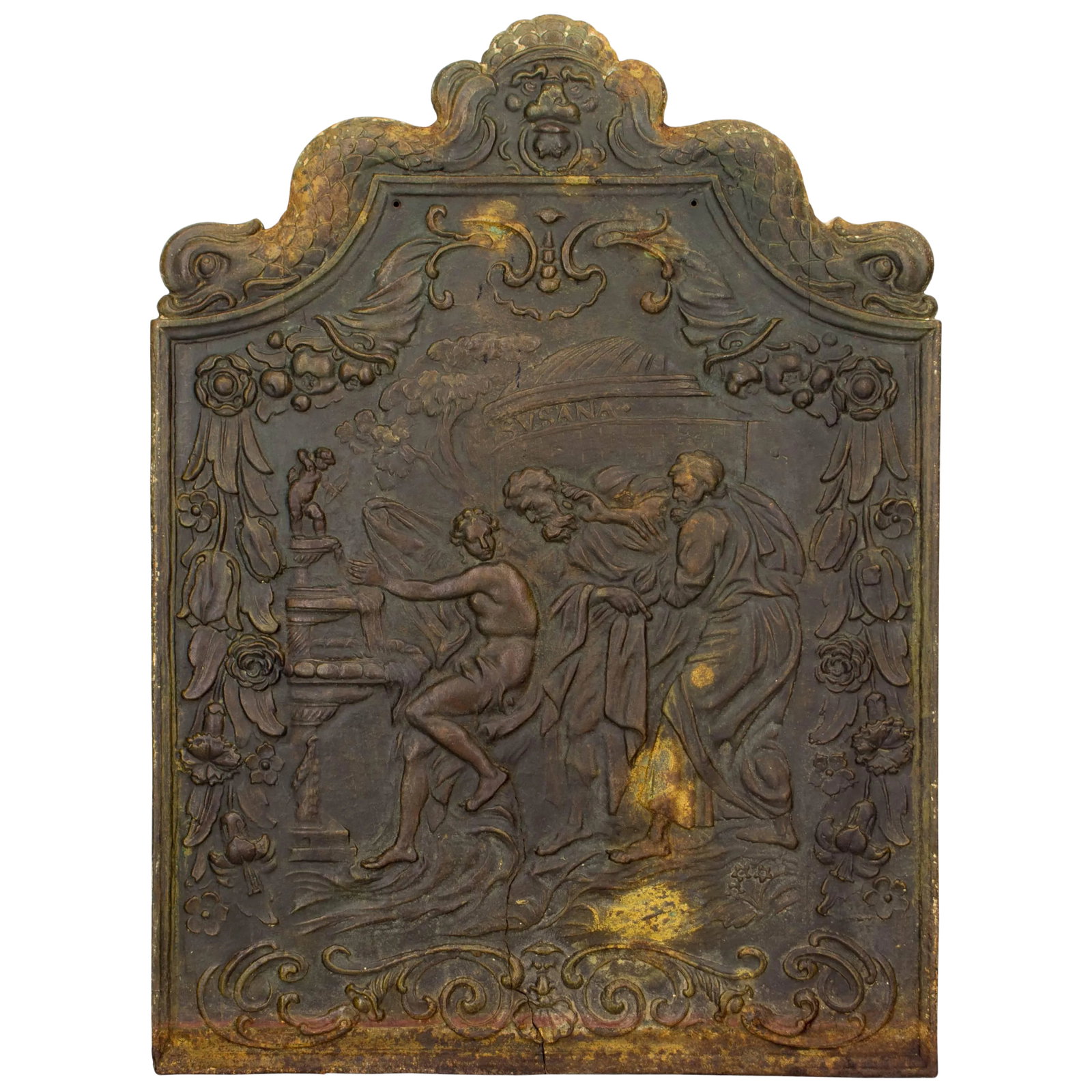 18th Century French Cast Iron Fireback Bas Relief (1 of 8)
