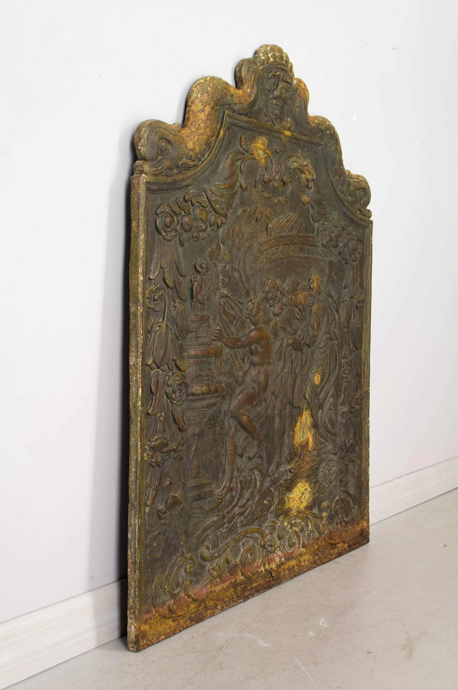 18th Century French Cast Iron Fireback Bas Relief - 2