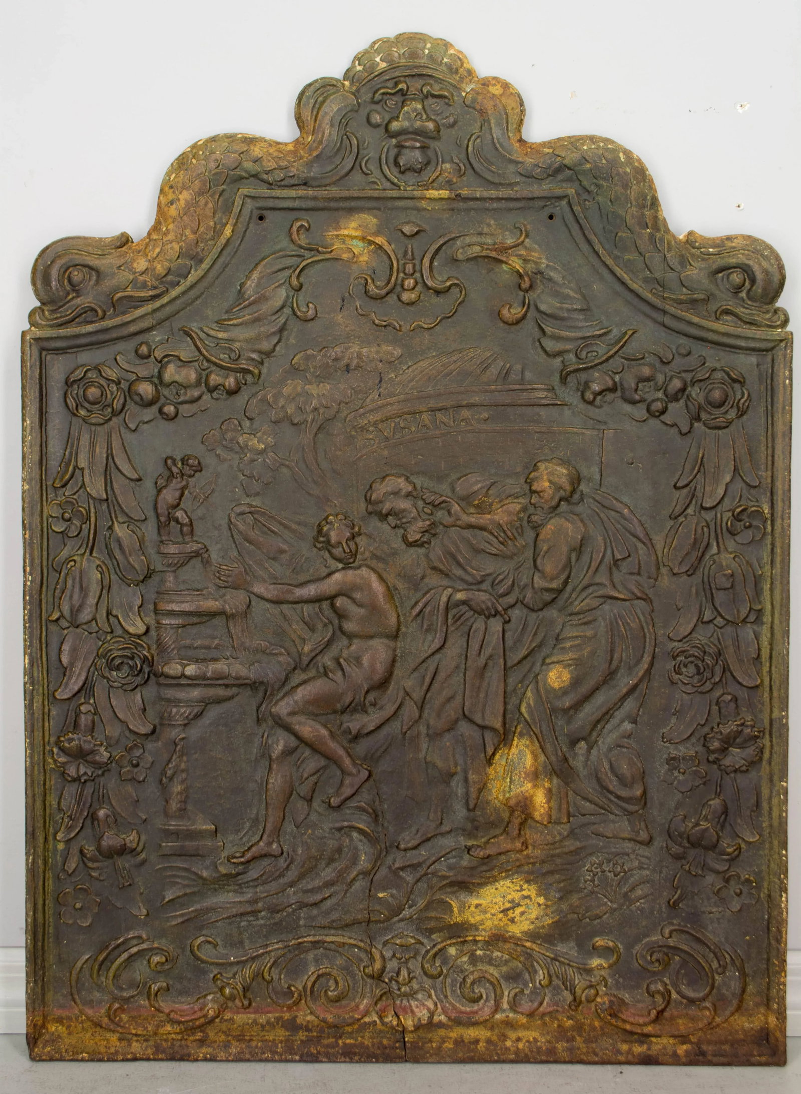 18th Century French Cast Iron Fireback Bas Relief - 3