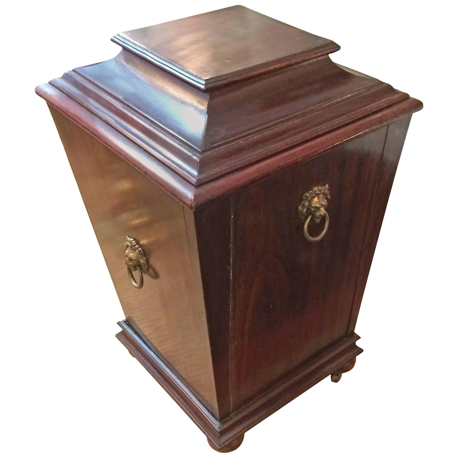 Small Antique English Mahogany Cellarette Wine Cooler - 11