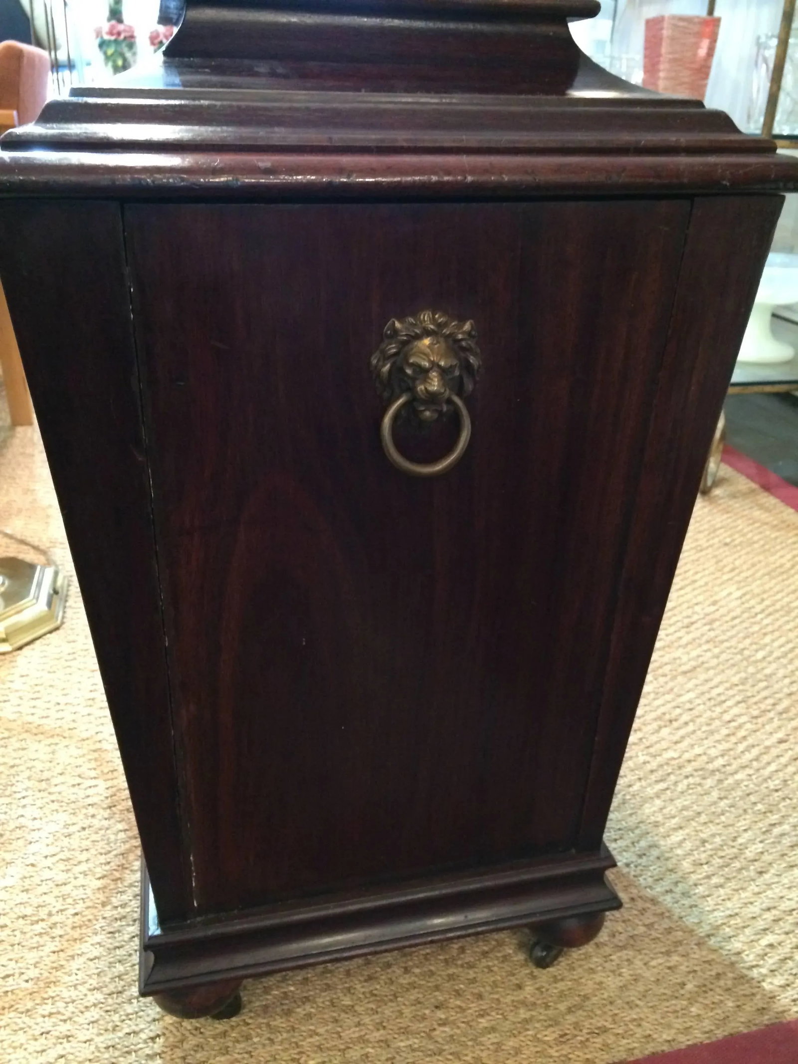 Small Antique English Mahogany Cellarette Wine Cooler - 2