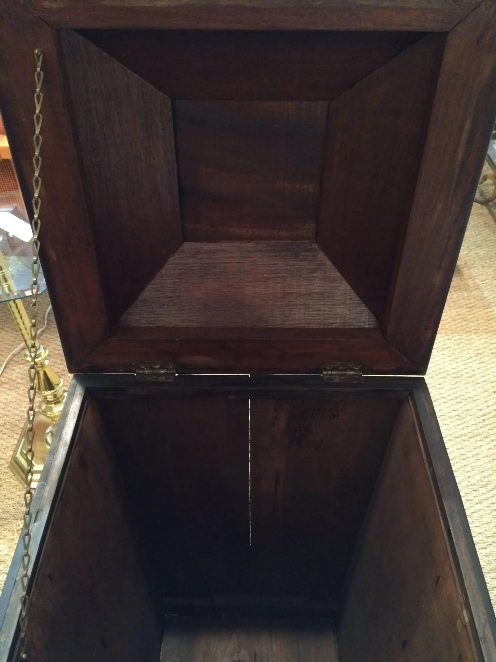 Small Antique English Mahogany Cellarette Wine Cooler - 4