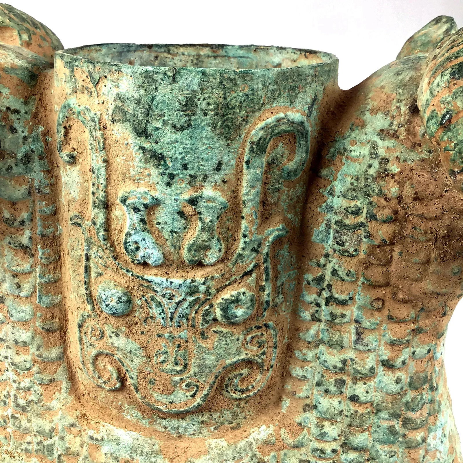 1920s Chinese Bronze Two Headed Ram Flower Pot/Candle Holder - 11