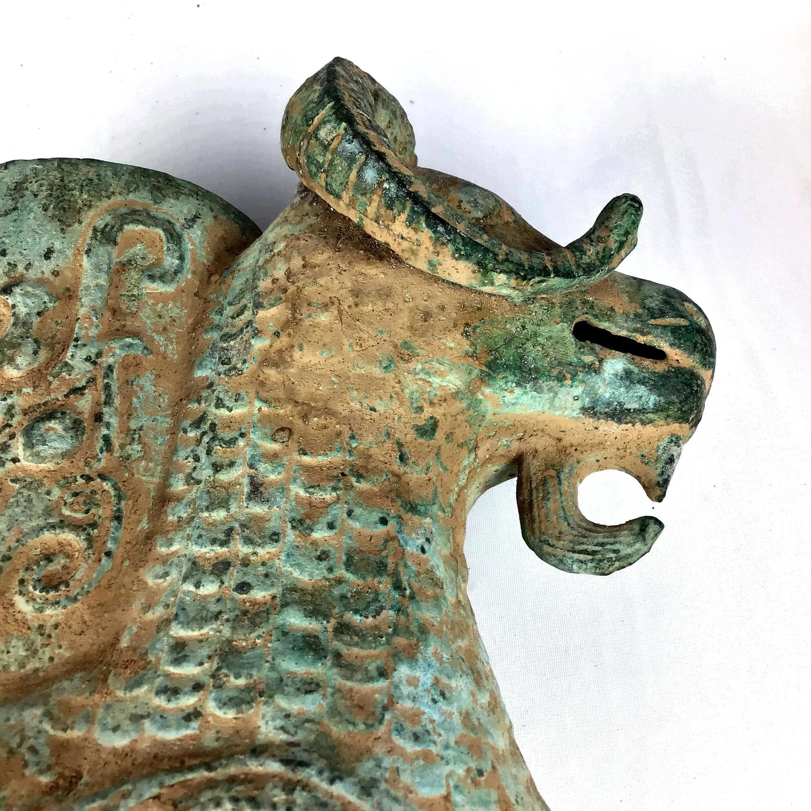 1920s Chinese Bronze Two Headed Ram Flower Pot/Candle Holder - 4