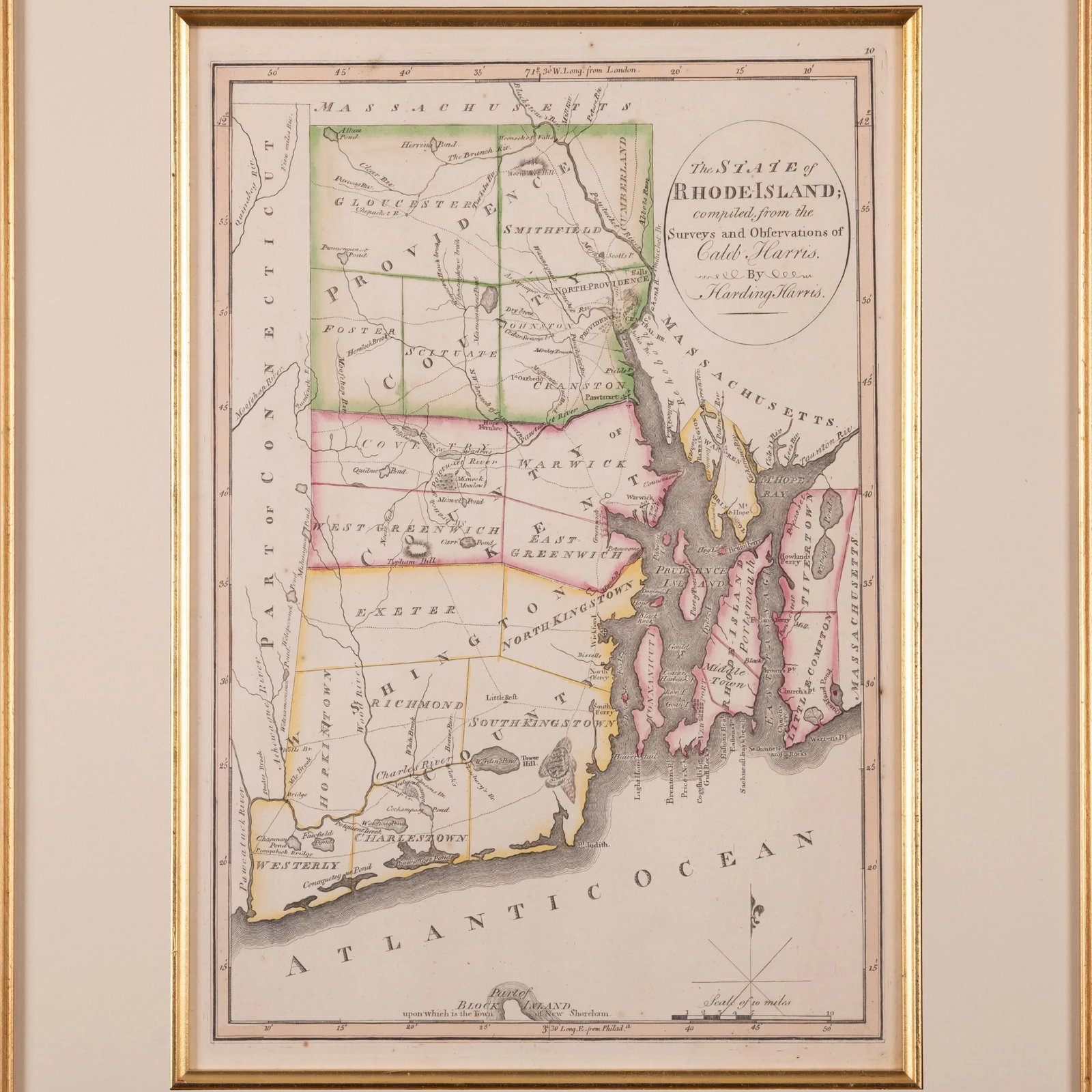 The State of Rhode Island Map - Caleb Harris & Harding Harris, 1818 - 2