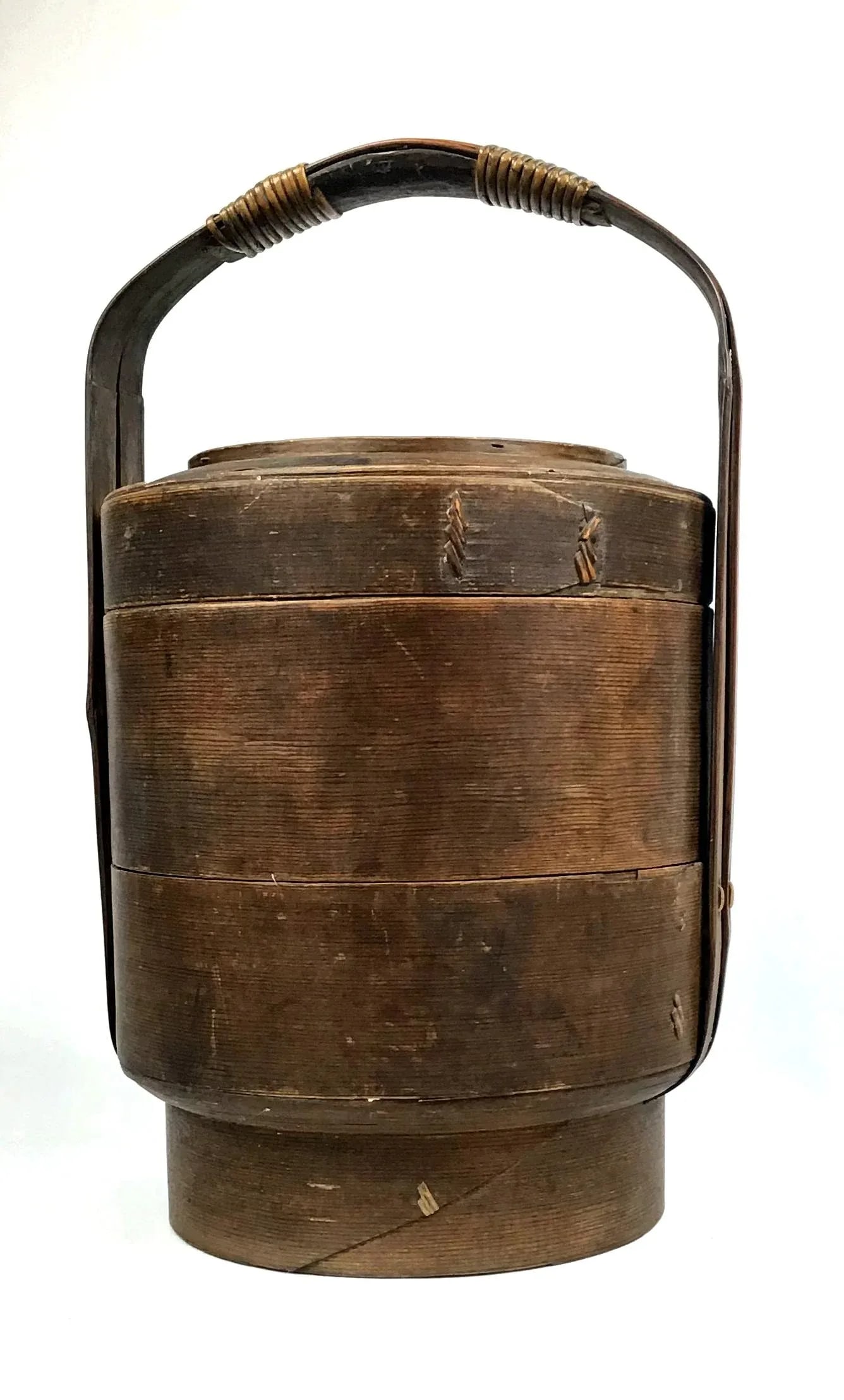 1900s Chinese Wood and Reed Wedding Basket - 2