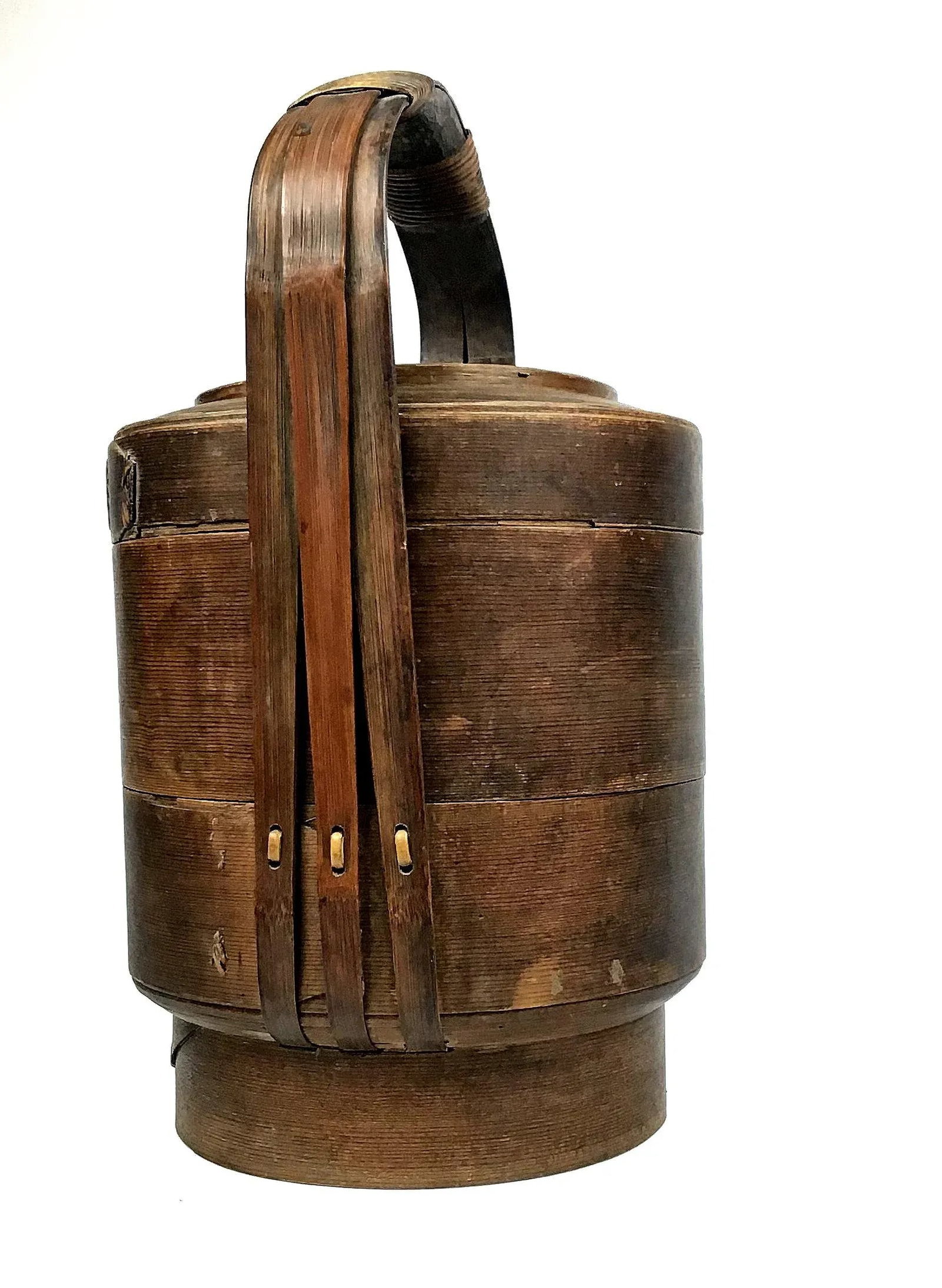 1900s Chinese Wood and Reed Wedding Basket - 3