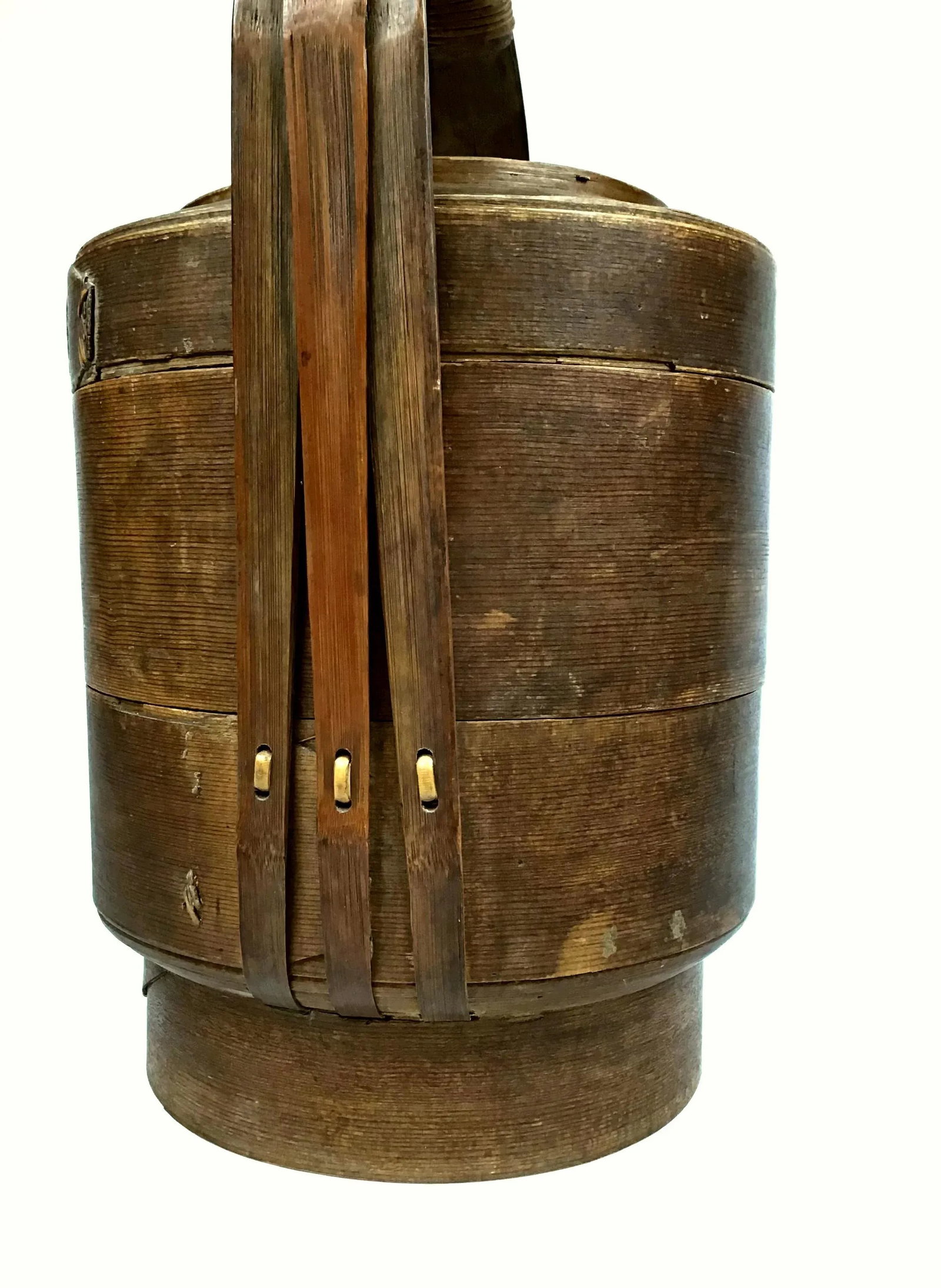 1900s Chinese Wood and Reed Wedding Basket - 4