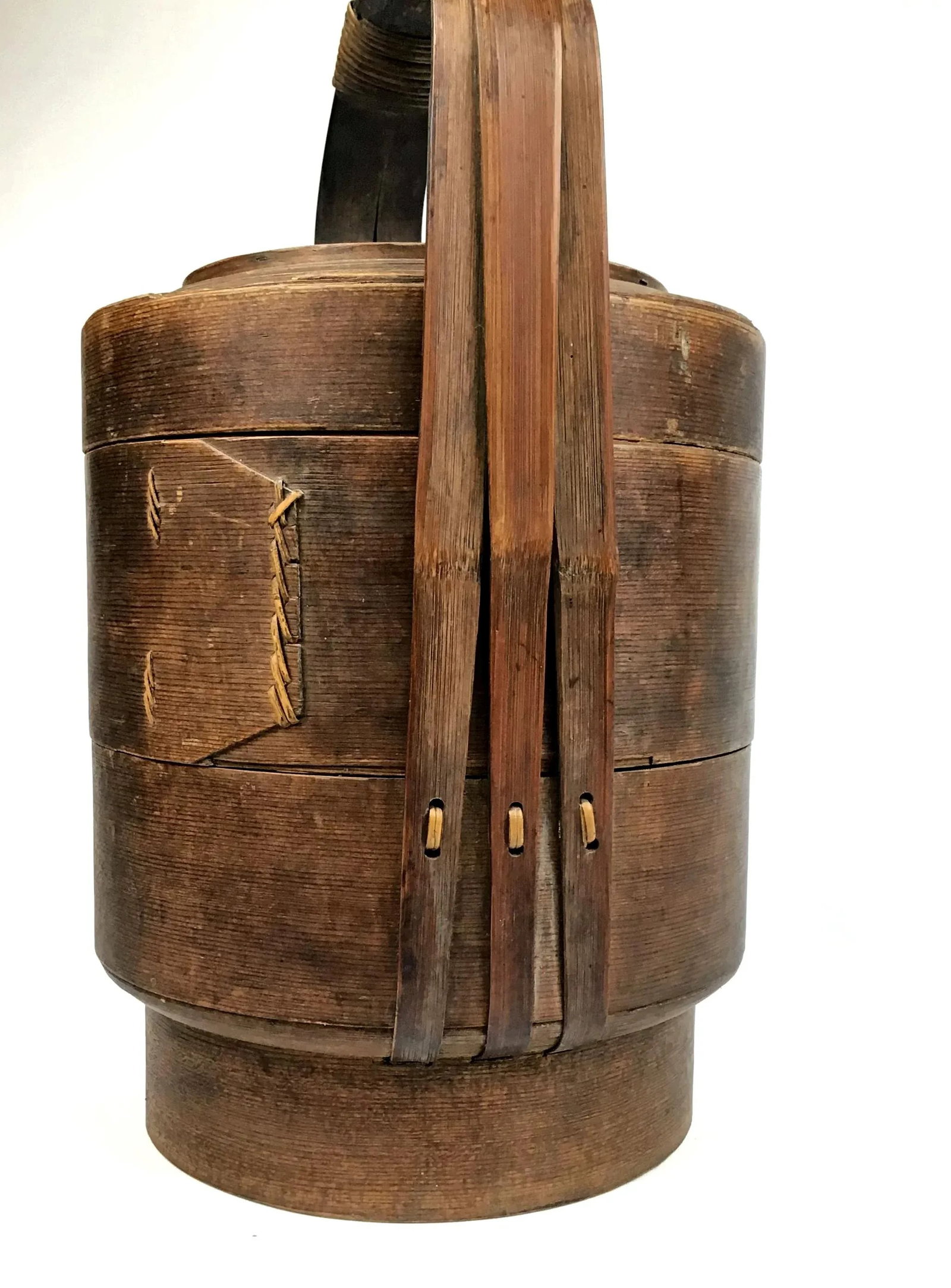 1900s Chinese Wood and Reed Wedding Basket - 6