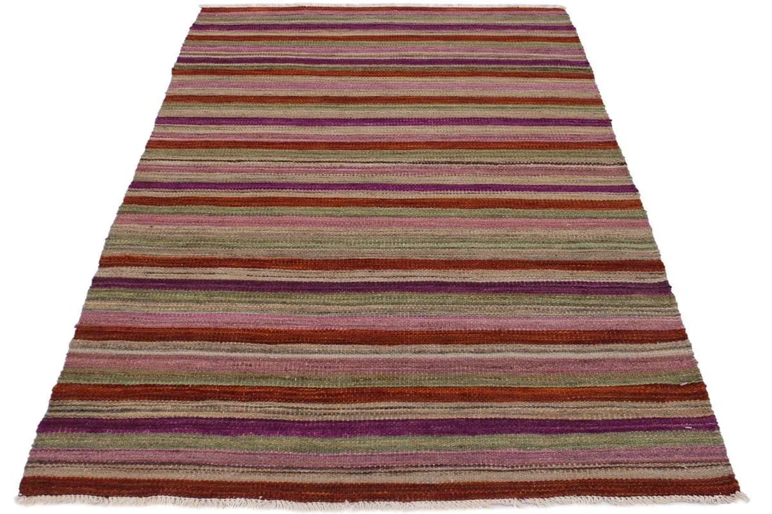 1990s Boho Chic Hand-Woven Kilim Wool Rug - 2'10'' * 3'11'' - 5