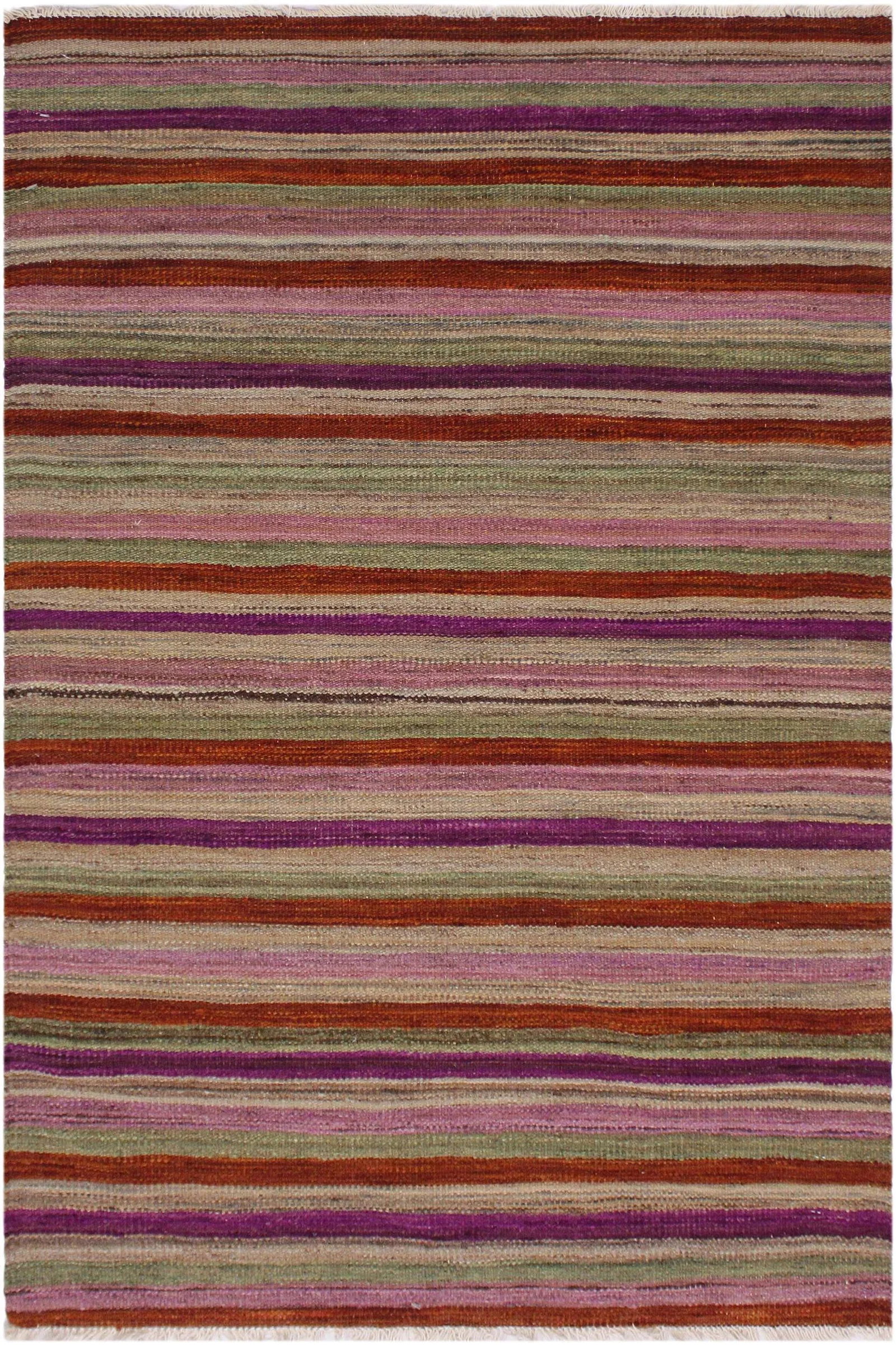 1990s Boho Chic Hand-Woven Kilim Wool Rug - 2'10'' * 3'11'' - 8
