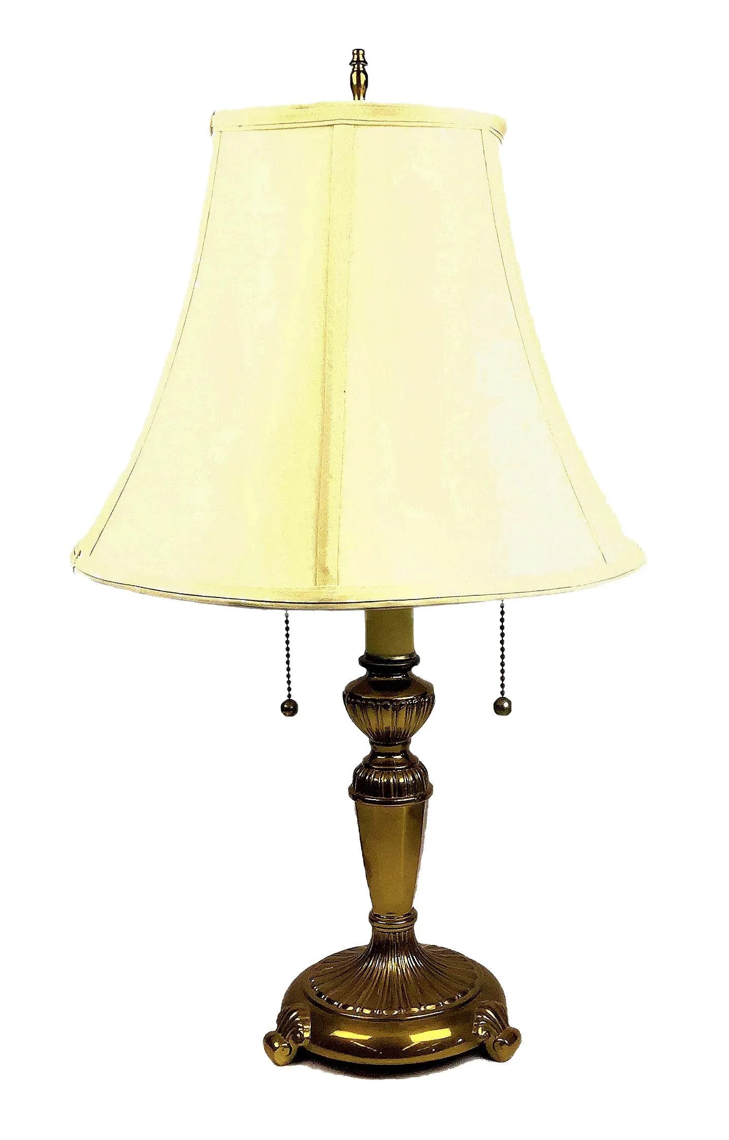 1980s Brass Table Lamp With Shade - 10
