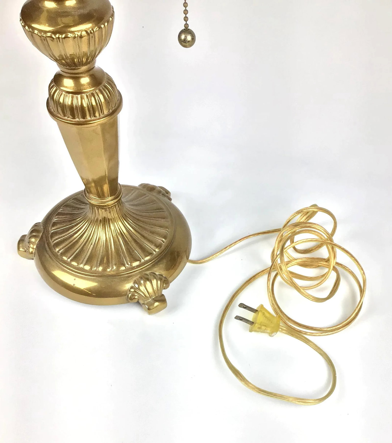 1980s Brass Table Lamp With Shade - 6