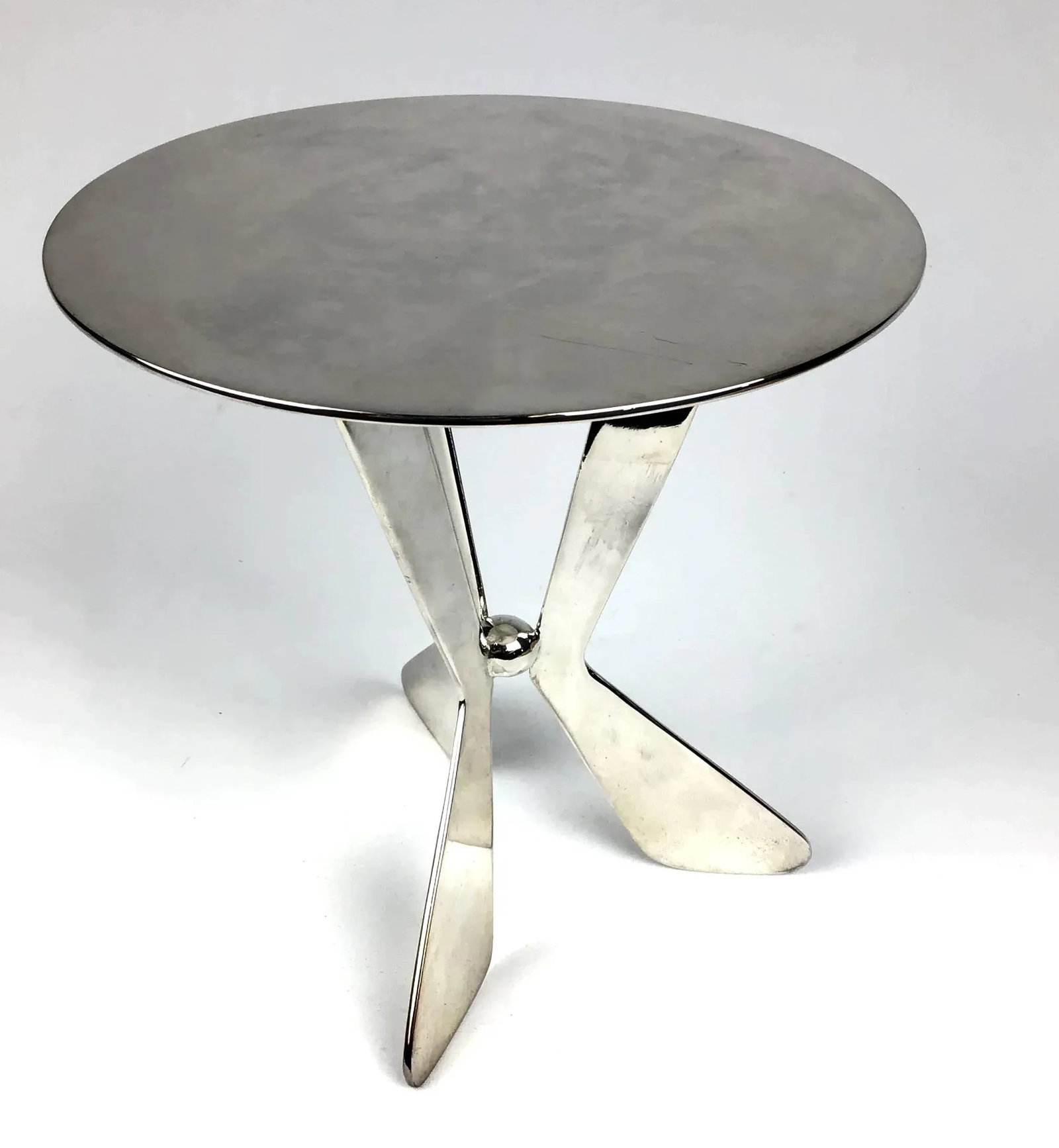 1980s Silver Plated Modern Heavy Pedestal Stand - 11