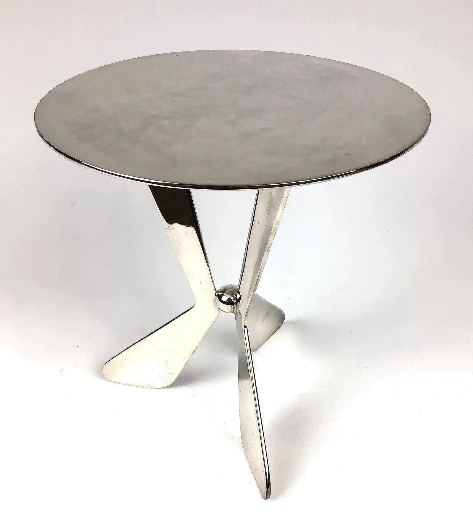 1980s Silver Plated Modern Heavy Pedestal Stand - 2