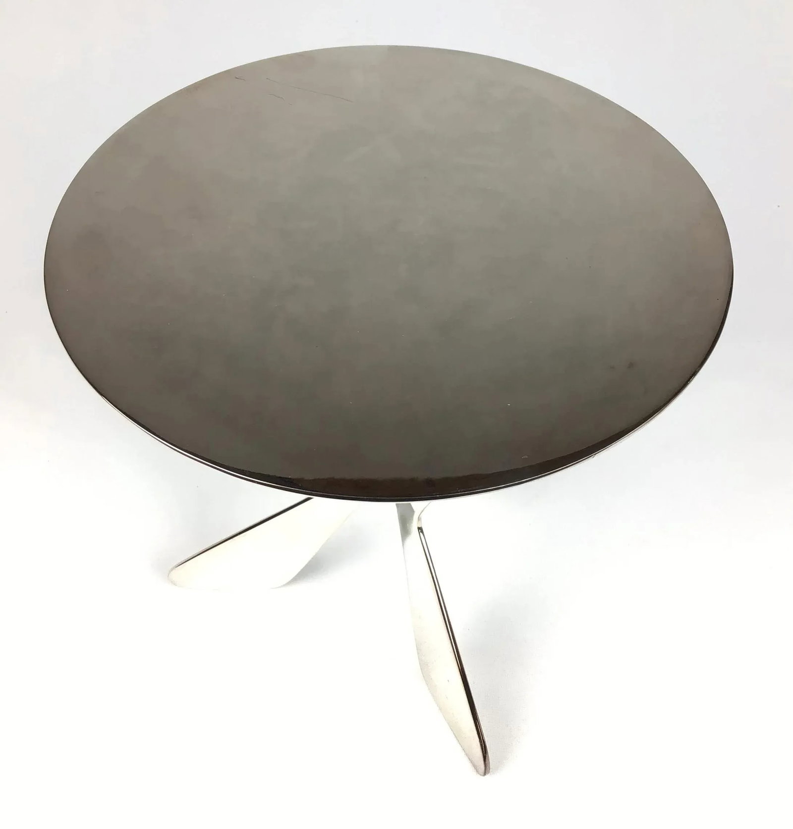 1980s Silver Plated Modern Heavy Pedestal Stand - 5
