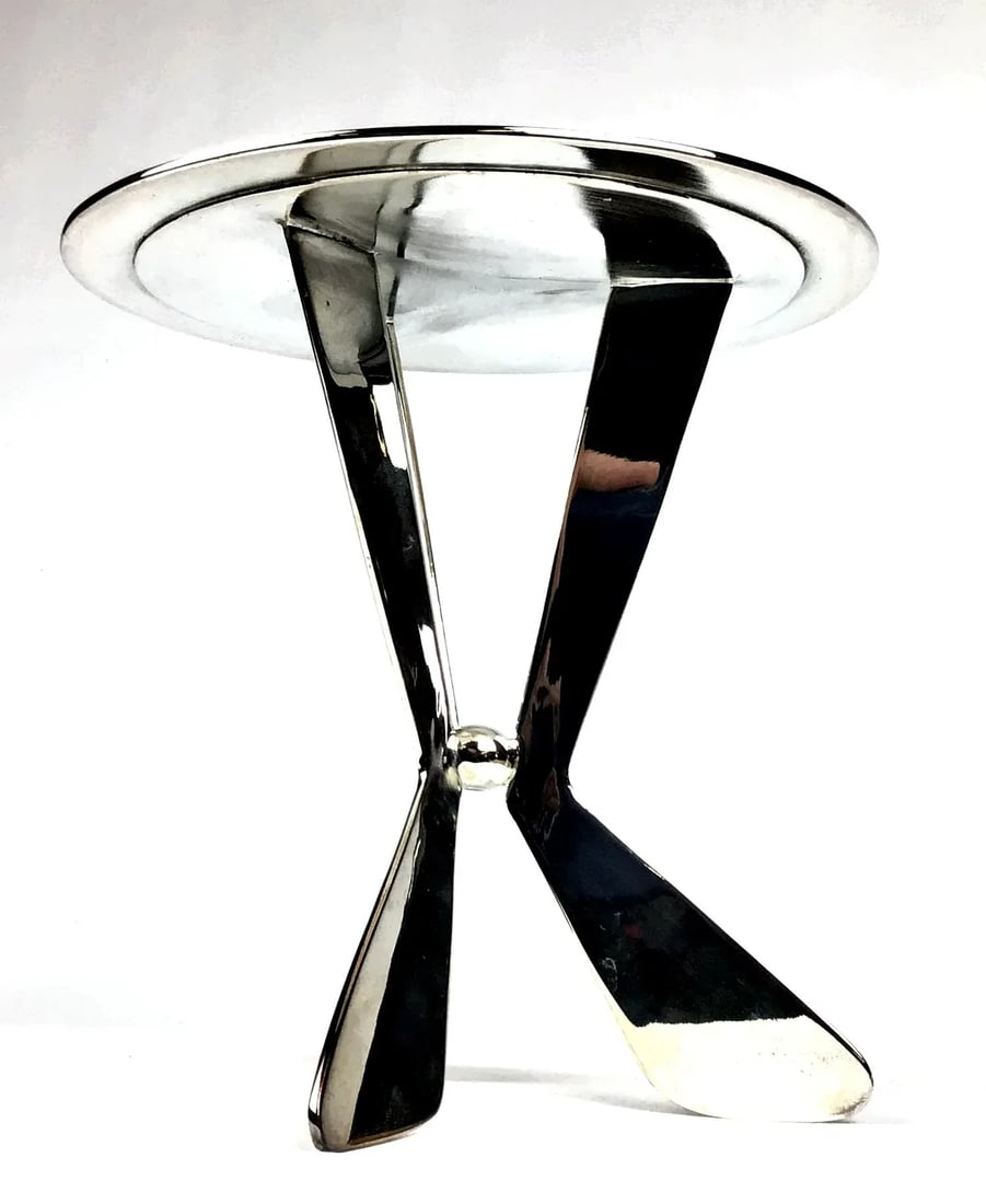 1980s Silver Plated Modern Heavy Pedestal Stand - 7