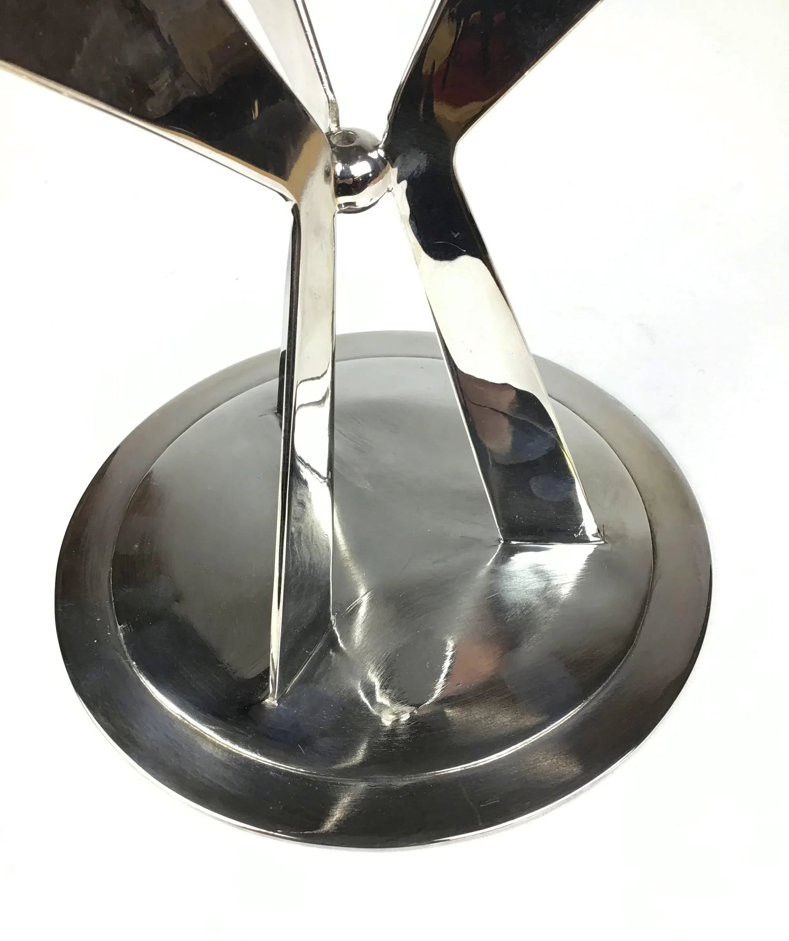 1980s Silver Plated Modern Heavy Pedestal Stand - 9