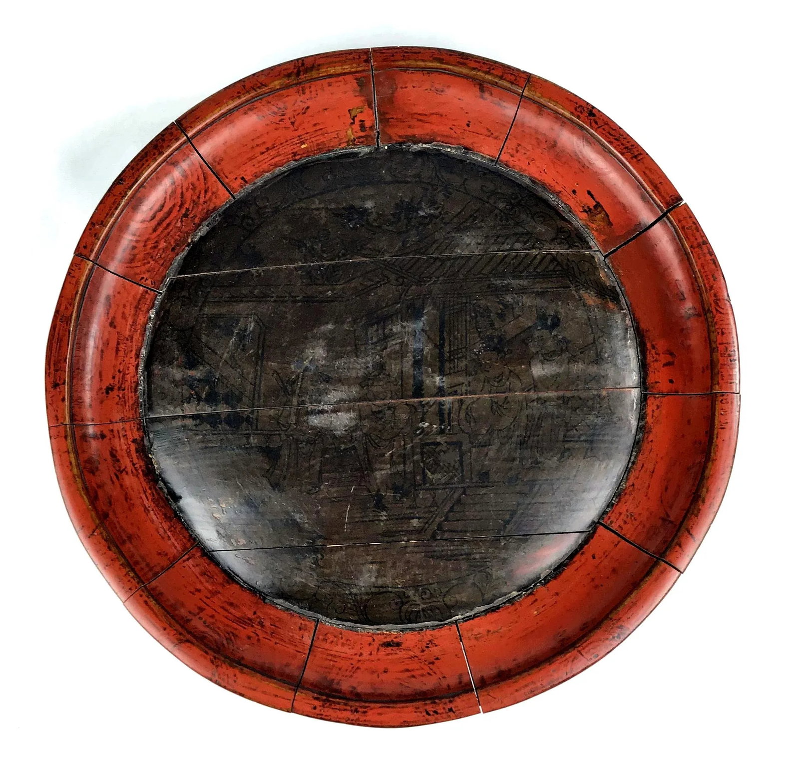 19th Century Chinese Wood Dome Display Tray - 13