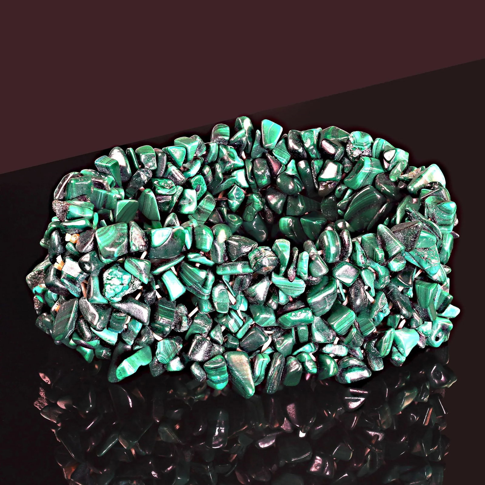 Statement Green Malachite Bracelet - 3