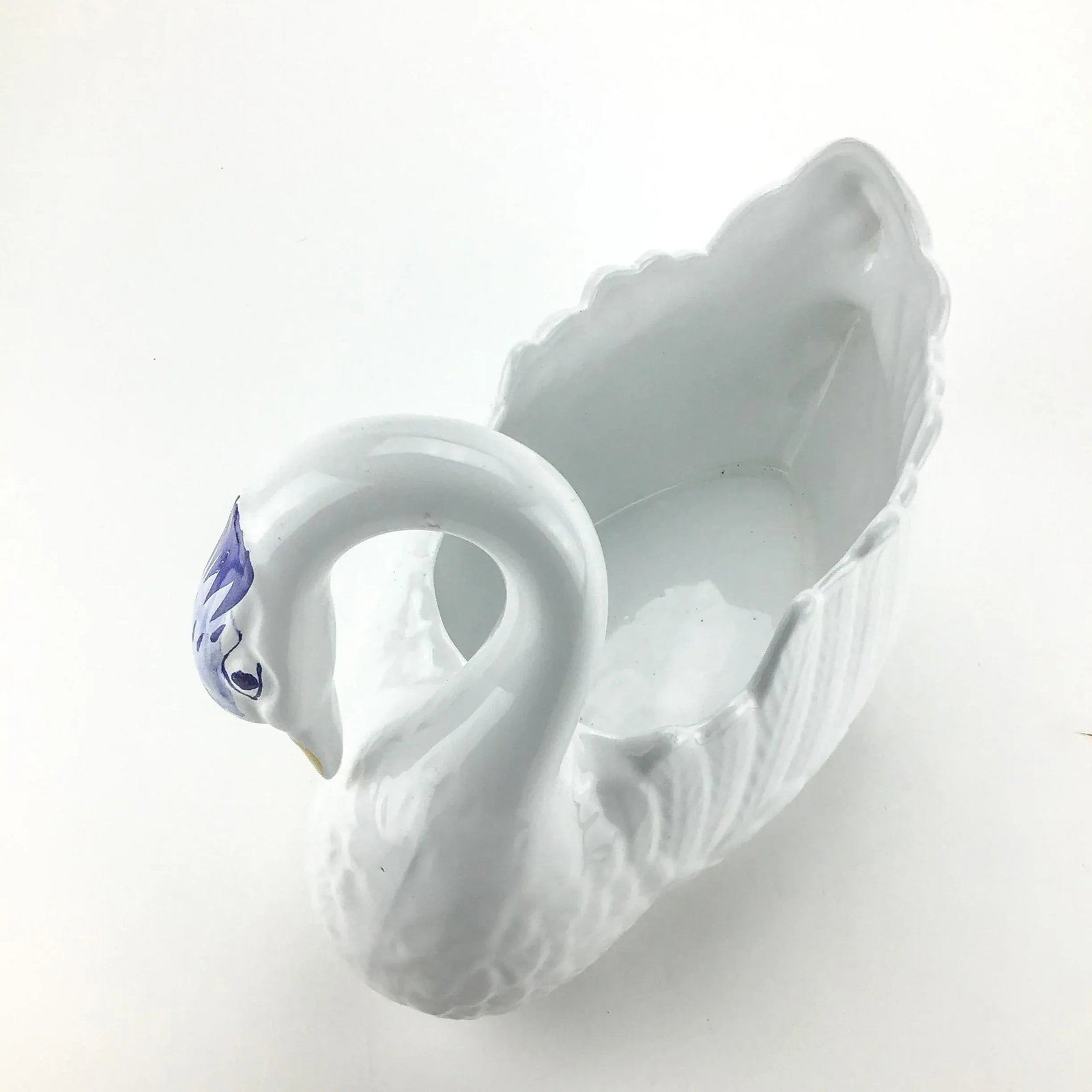 Large Vintage Ceramic Swan Planter - 2