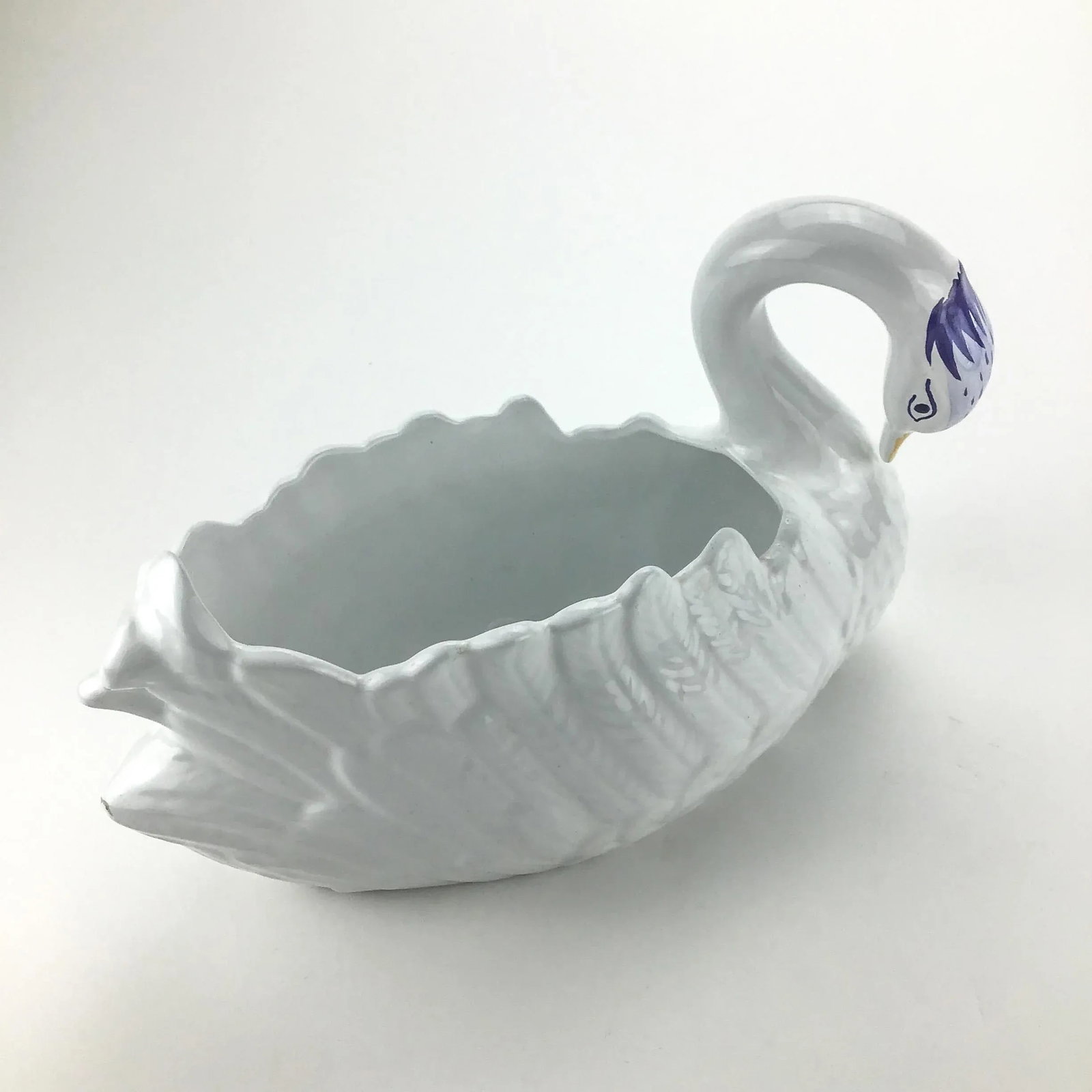 Large Vintage Ceramic Swan Planter - 4